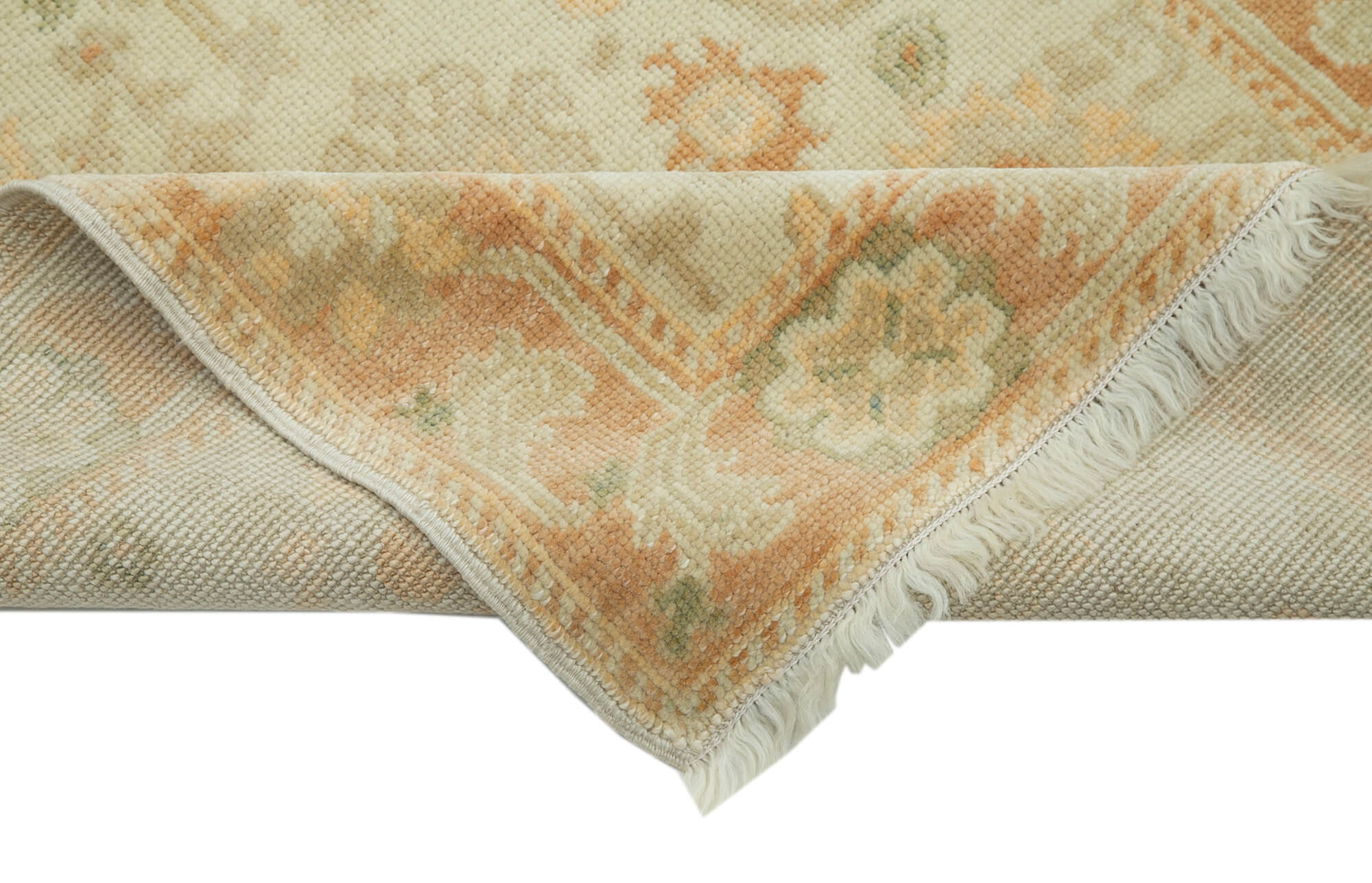 Handmade Wool Area Rug – Vintage Turkish Rug Beige Cotton Wool Carpet 2'8''x11'10''
