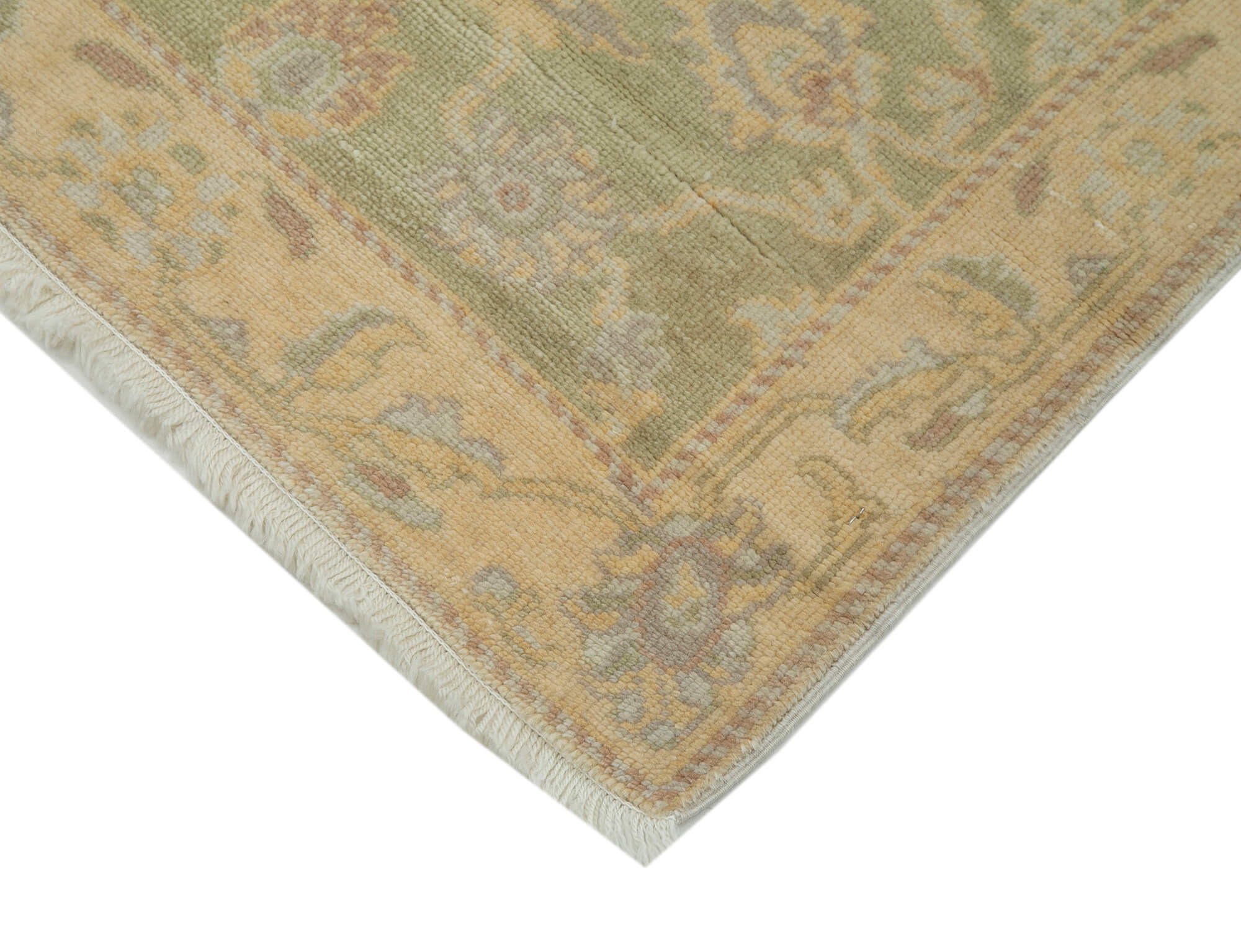 Handmade Wool Area Rug – Tebriz Classic Beige Cotton Wool Carpet 2'8''x12'0''