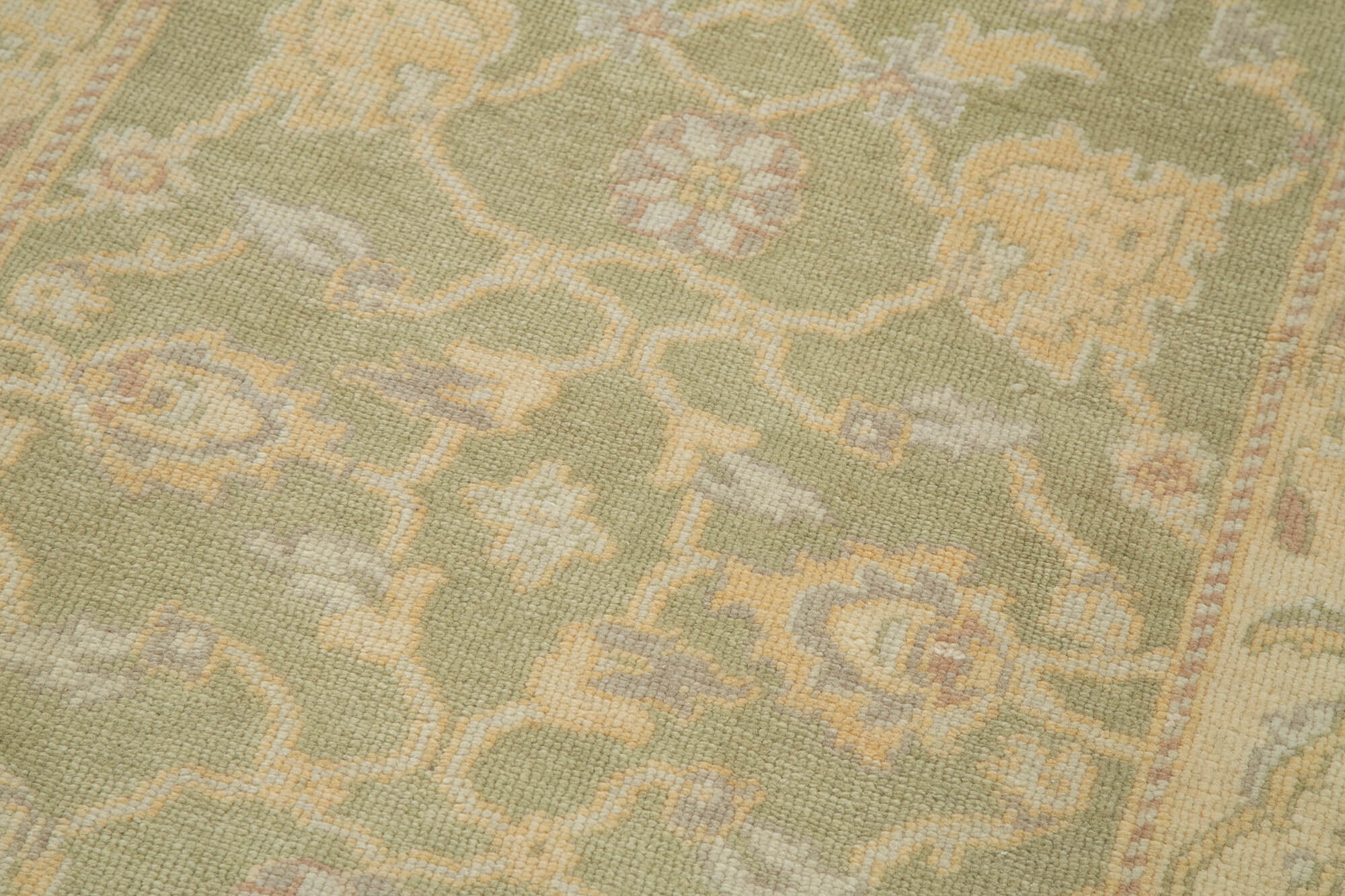 Handmade Wool Area Rug – Tebriz Classic Beige Cotton Wool Carpet 2'8''x12'0''