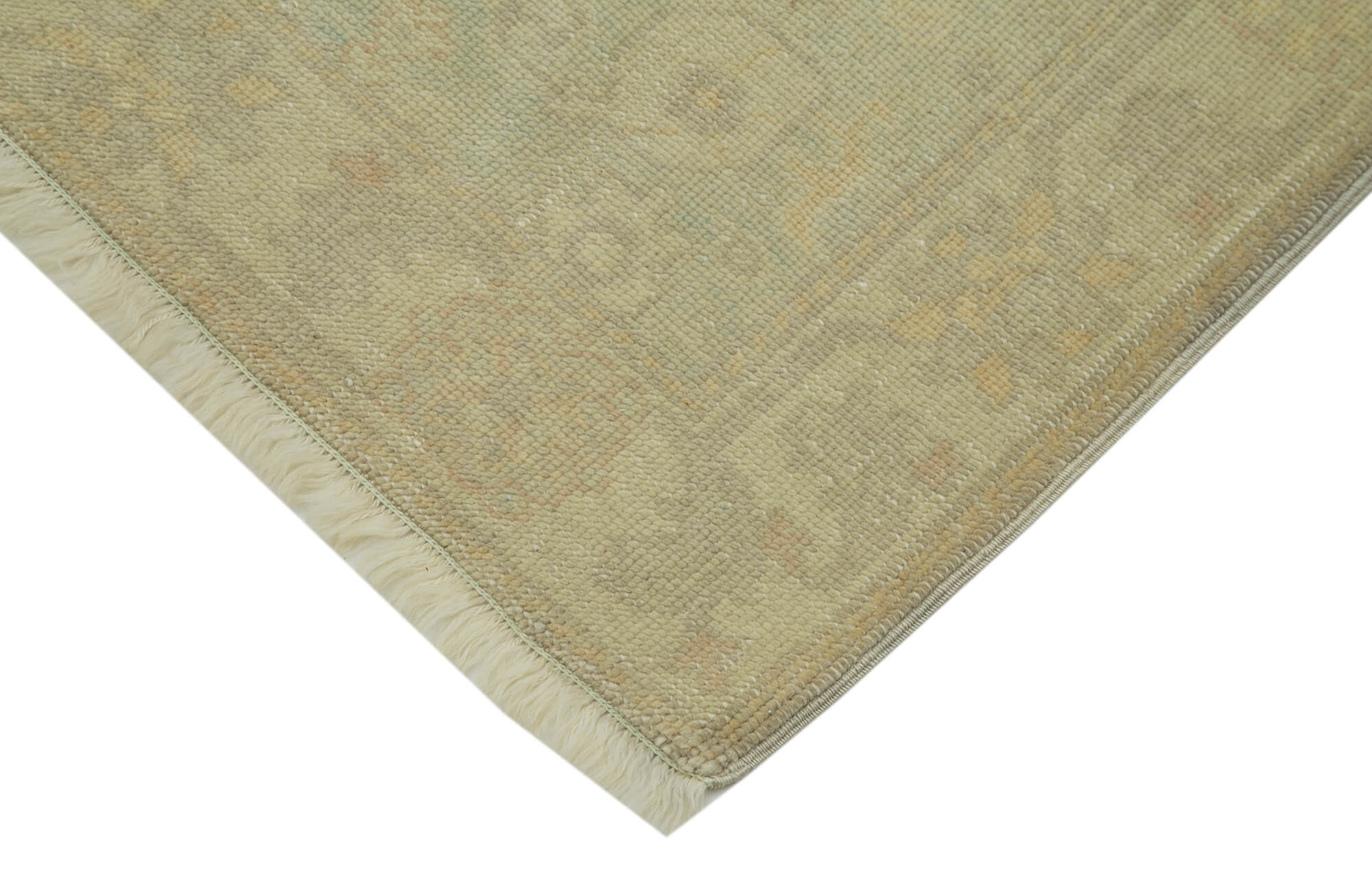Handmade Wool Area Rug - Classic Beige Cotton Wool Rug 2'8''x11'8'' Runner