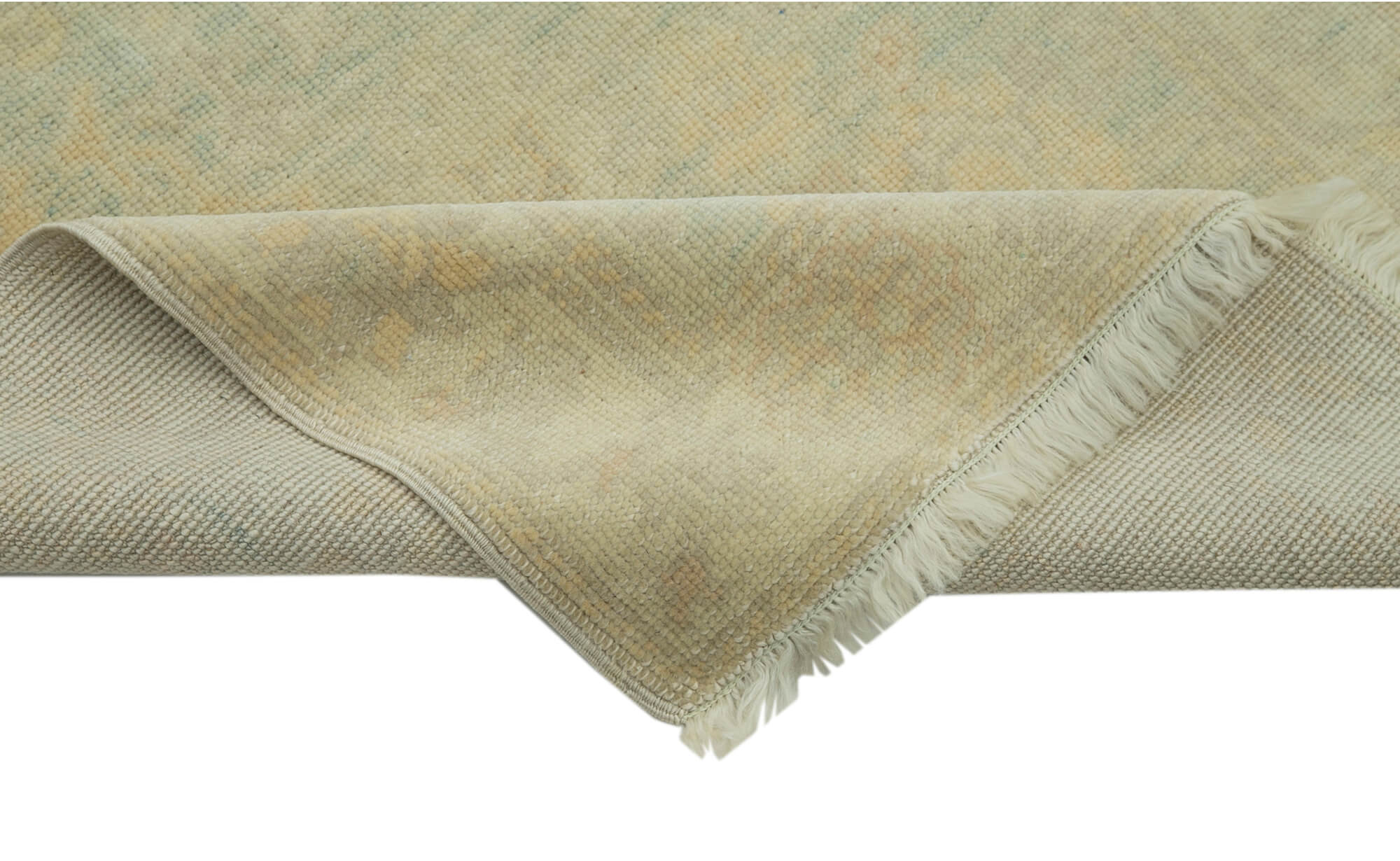 Handmade Wool Area Rug - Classic Beige Cotton Wool Rug 2'8''x11'8'' Runner