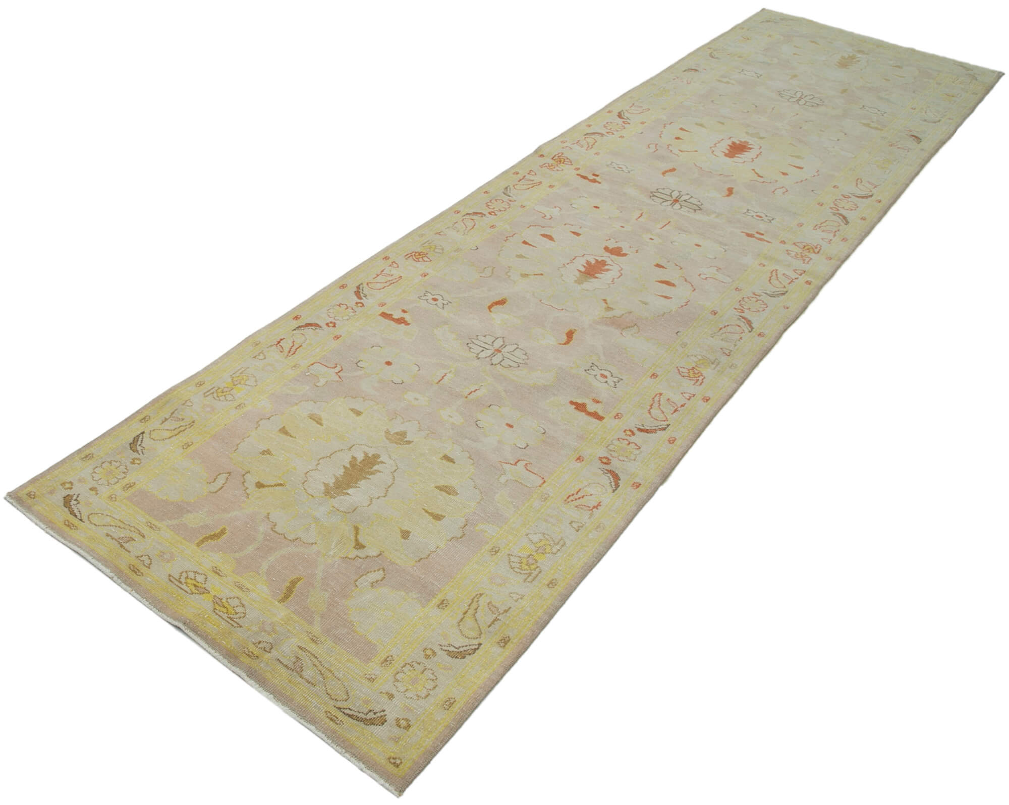 Handmade Wool Area Rug – Tebriz Classic Cotton Rug, Vintage Turkish Carpet 2'10''x11'10''