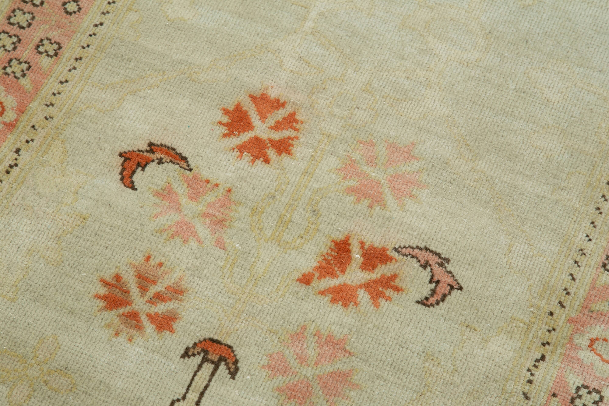 Handmade Wool Area Rug – Classic Beige Cotton Wool Rug 2'6'' x 10'3'' Durable Carpet