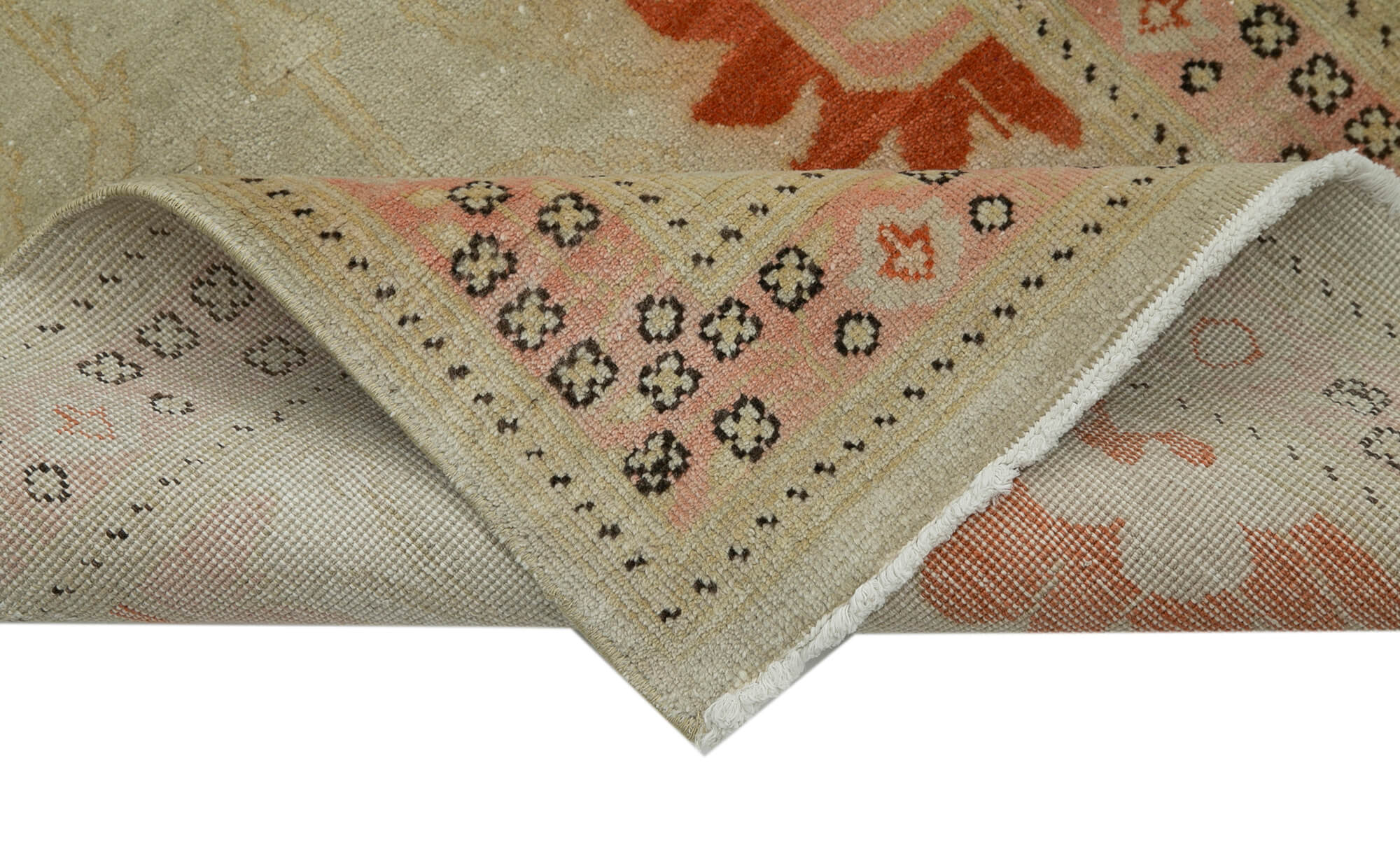 Handmade Wool Area Rug – Classic Beige Cotton Wool Rug 2'6'' x 10'3'' Durable Carpet