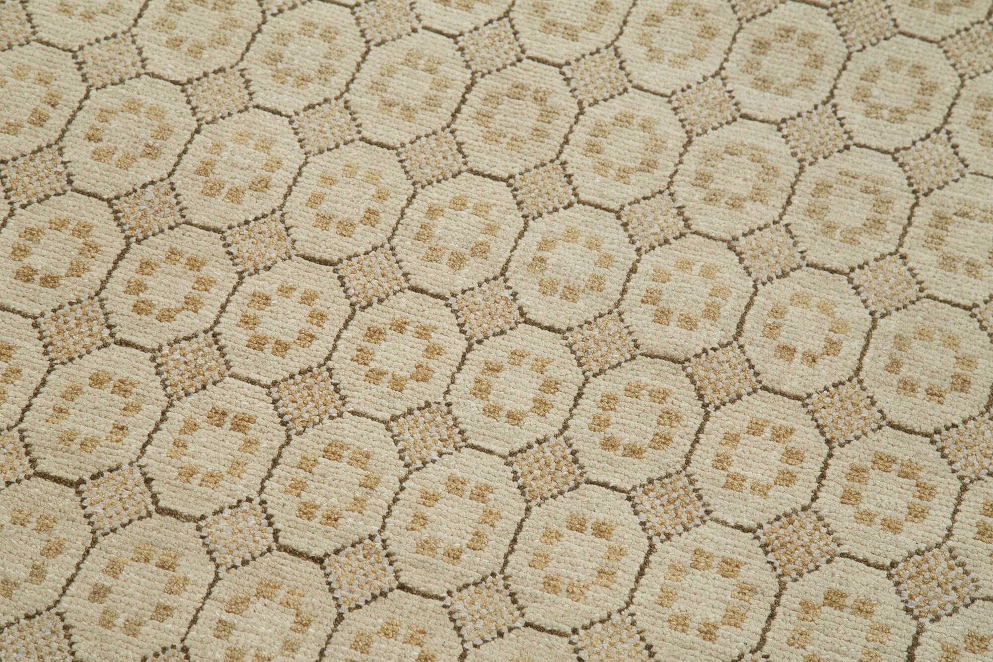 Handmade Wool Area Rug – Classic Beige Vintage Turkish Carpet 3'2''x10'2'' Runner