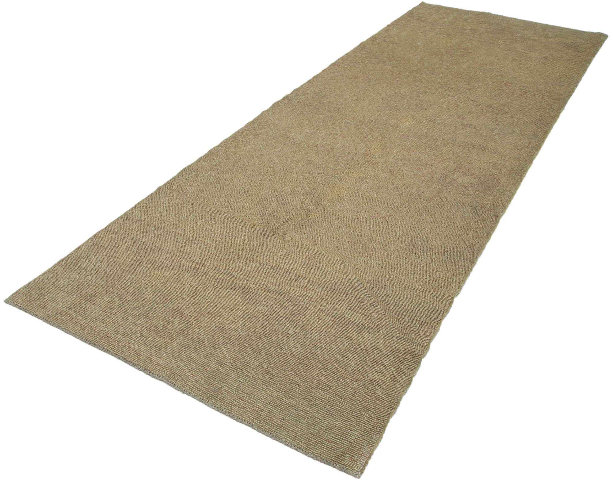 Handmade Cotton Wool Rug – Classic Beige Vintage Turkish Carpet, Durable Wool Area Rug 3'10''x11'7''