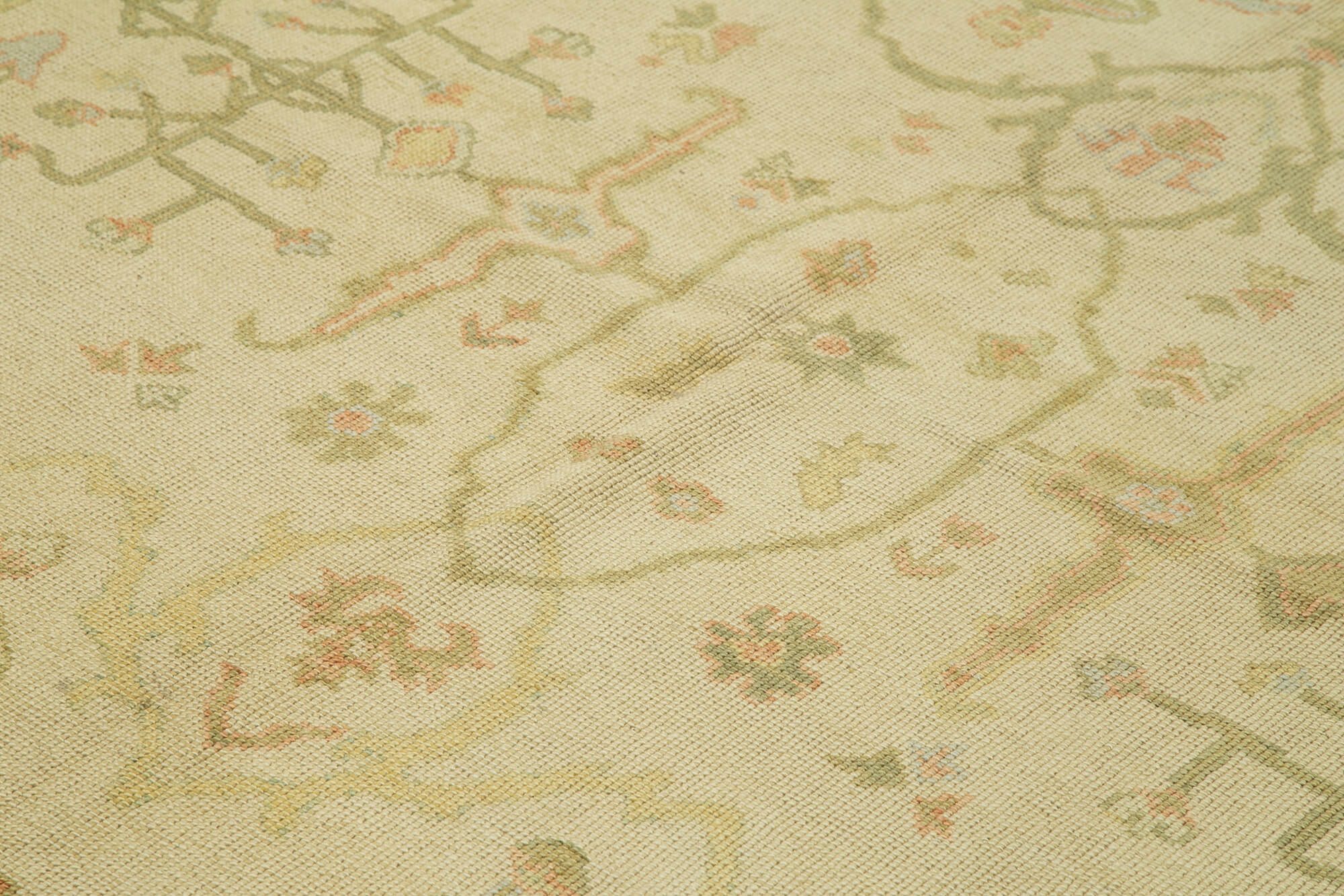 Handmade Area Rug - Classic Beige Vintage Turkish Carpet 8'6''x11'3'' Cotton Wool Blend