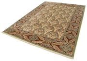 Handmade Wool Area Rug – Tebriz Classic Beige Cotton Wool Rug 6'6''x9'1''