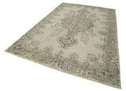 Handmade Wool Area Rug – Vintage Cotton Rug 6'9'' x 10'6'' | Neutral Beige, Durable