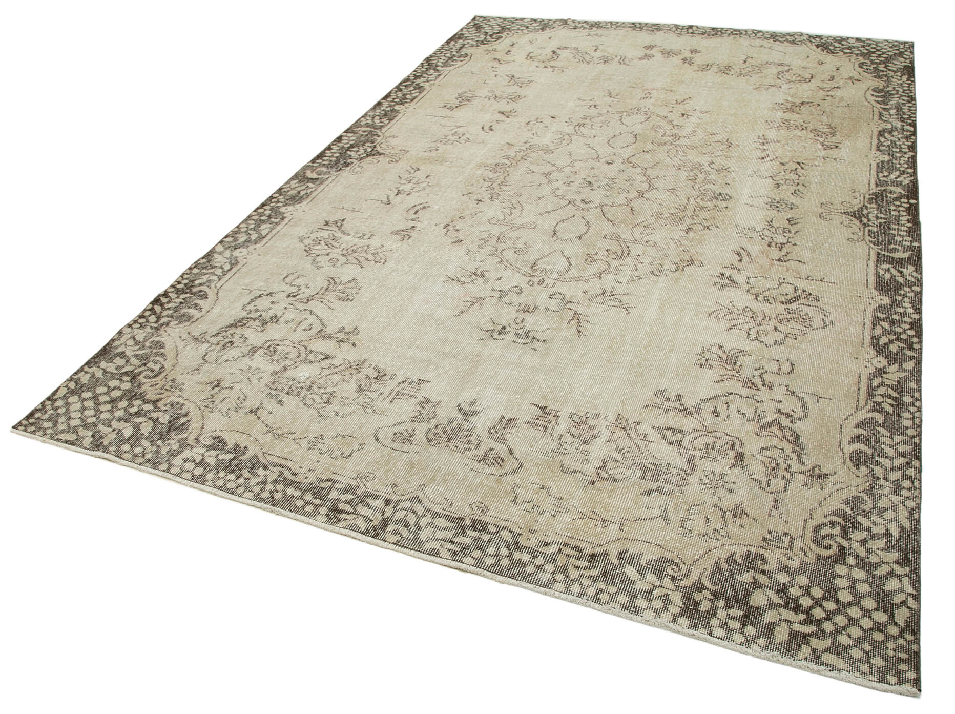 Handmade Wool Area Rug – Durable Cotton Wool Rug, Vintage Style Carpet 6'8''x10'7''