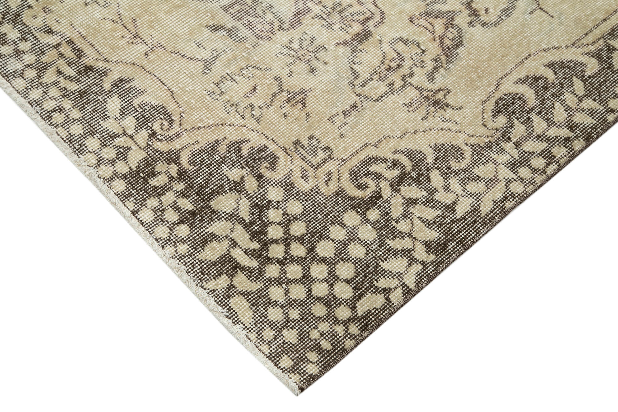 Handmade Wool Area Rug – Durable Cotton Wool Rug, Vintage Style Carpet 6'8''x10'7''