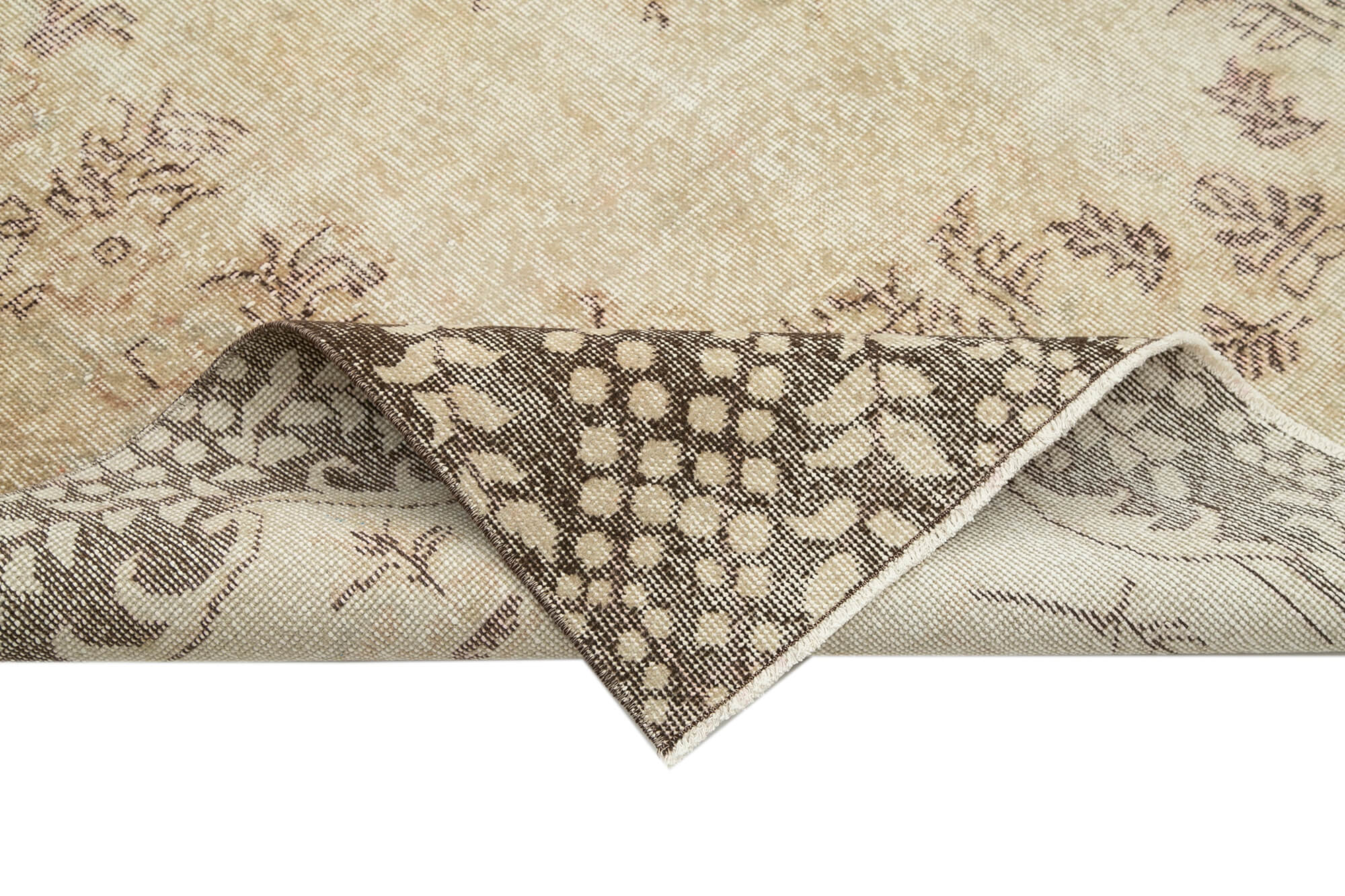 Handmade Wool Area Rug – Durable Cotton Wool Rug, Vintage Style Carpet 6'8''x10'7''