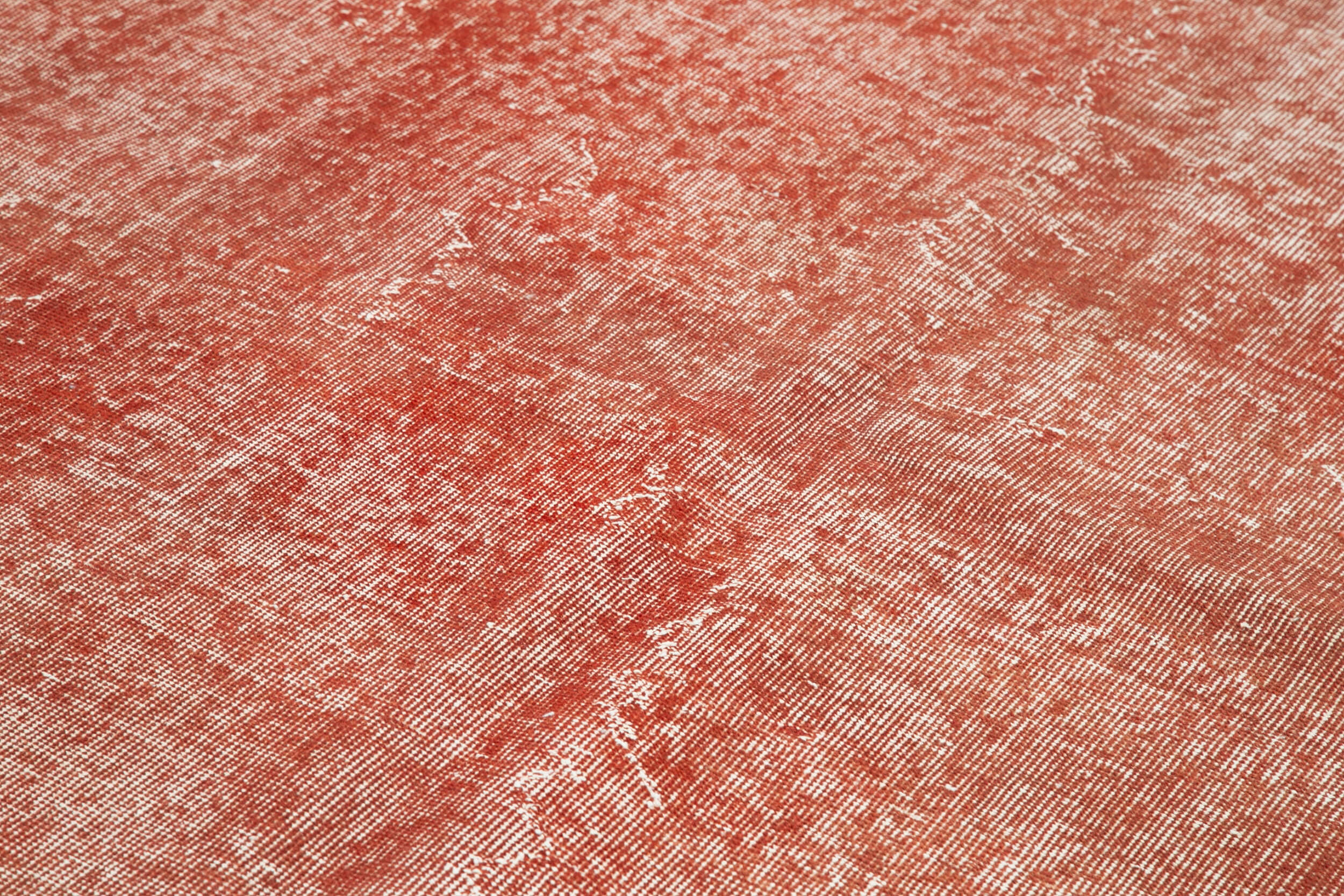 Handmade Wool Area Rug - Vintage Cotton Rug 7'1''x10'2'' Classic Red Turkish Wool