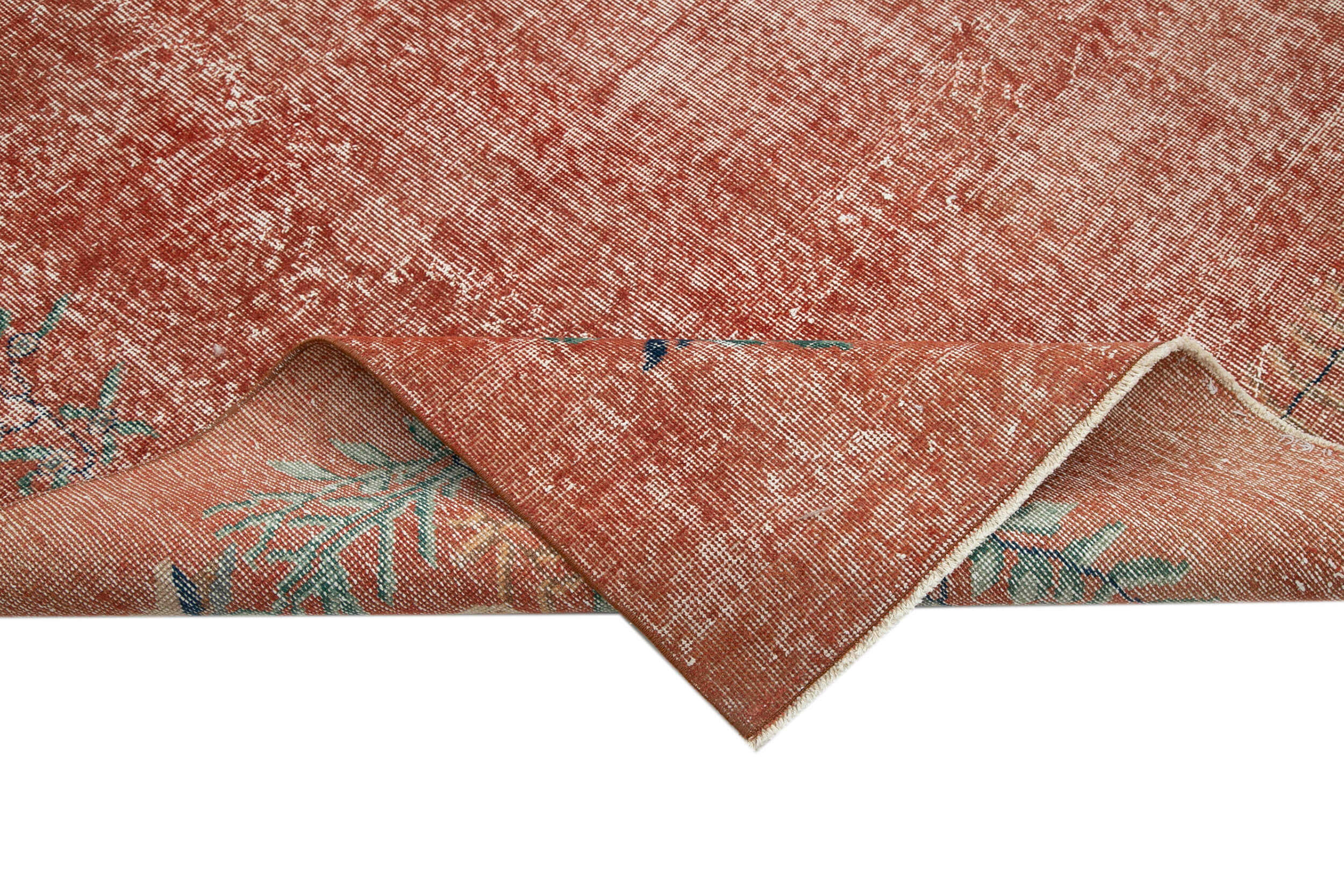 Handmade Wool Area Rug - Vintage Cotton Rug 7'1''x10'2'' Classic Red Turkish Wool