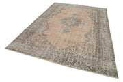 Handmade Wool Area Rug – Vintage Cotton Rug Beige 6'11'' x 10'4'' Durable Cotton Weave