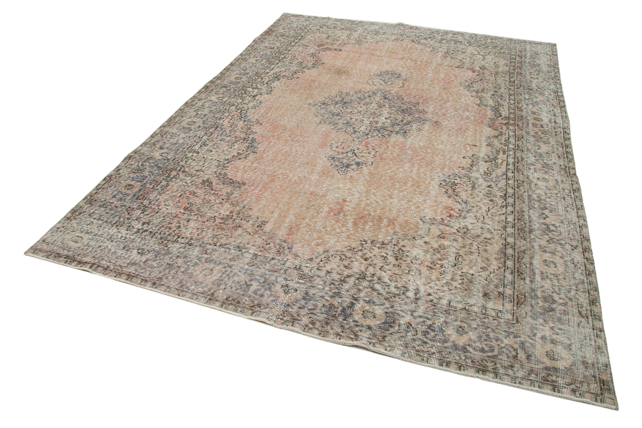 Handmade Wool Area Rug – Vintage Cotton Rug Beige 6'11'' x 10'4'' Durable Cotton Weave
