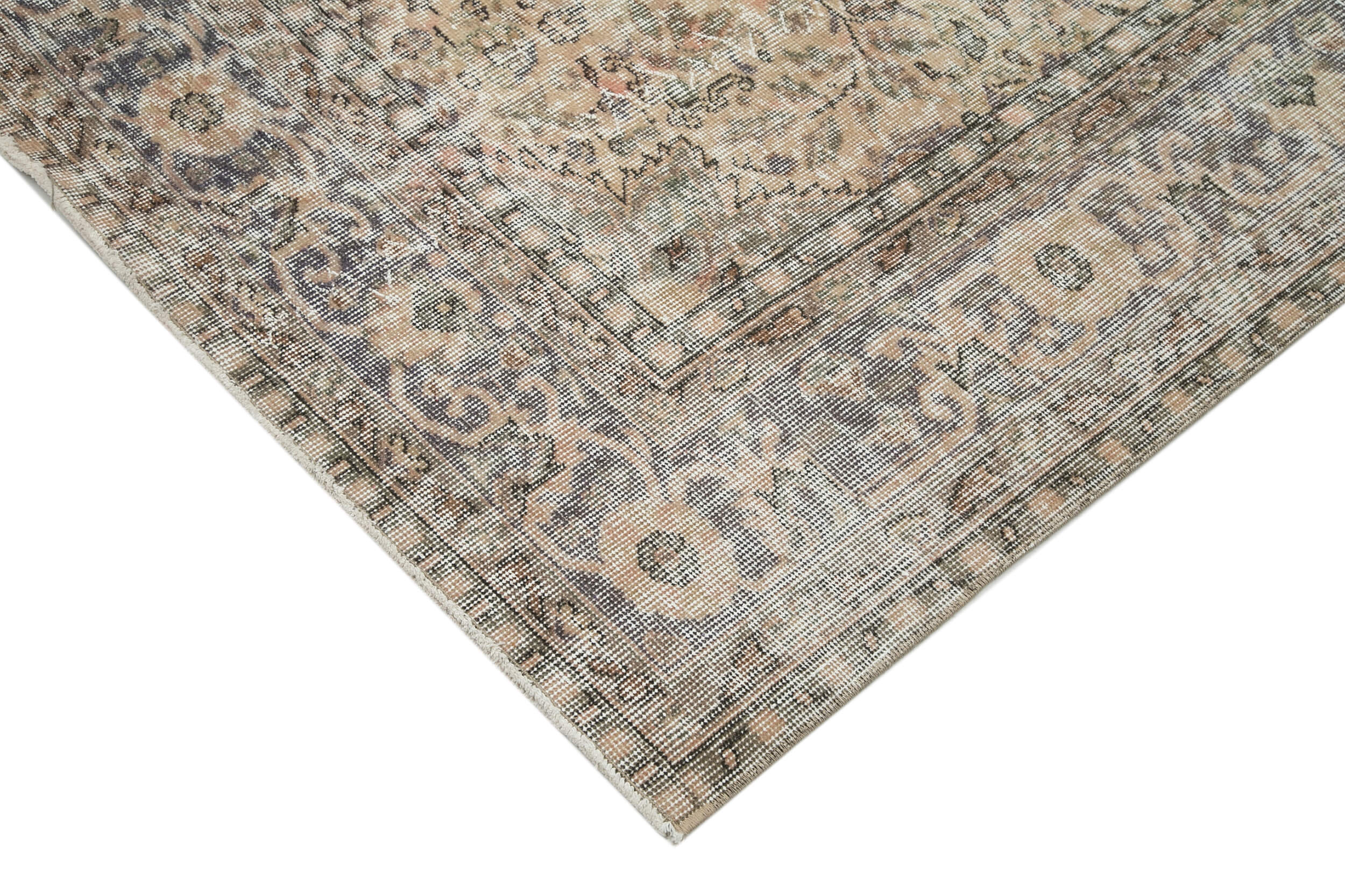Handmade Wool Area Rug – Vintage Cotton Rug Beige 6'11'' x 10'4'' Durable Cotton Weave