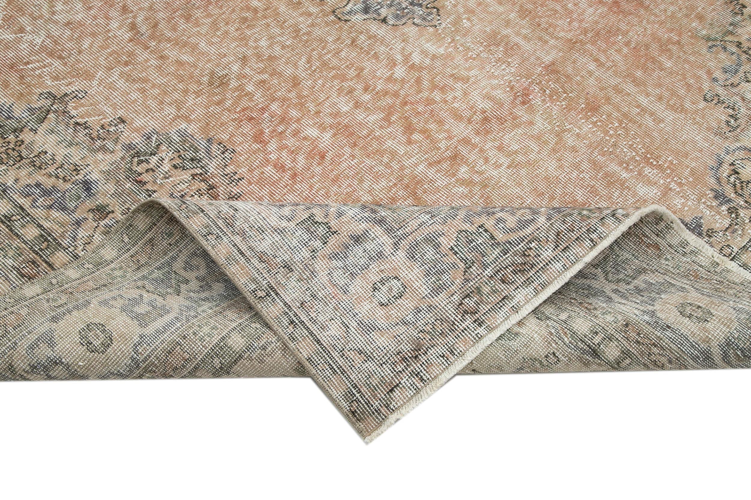 Handmade Wool Area Rug – Vintage Cotton Rug Beige 6'11'' x 10'4'' Durable Cotton Weave