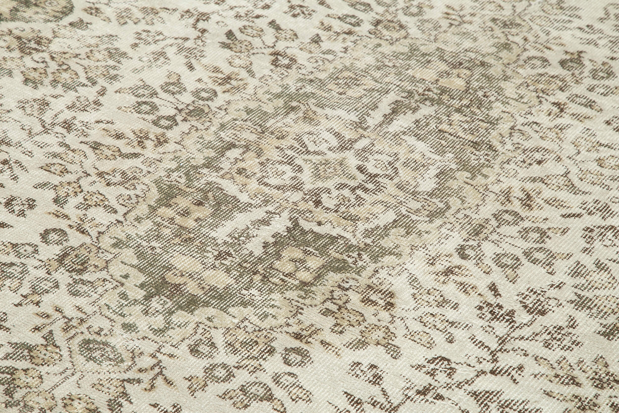 Handmade Vintage Area Rug – Beige Wool & Cotton, Turkish Hand Knotted Carpet 6'9''x10'1''