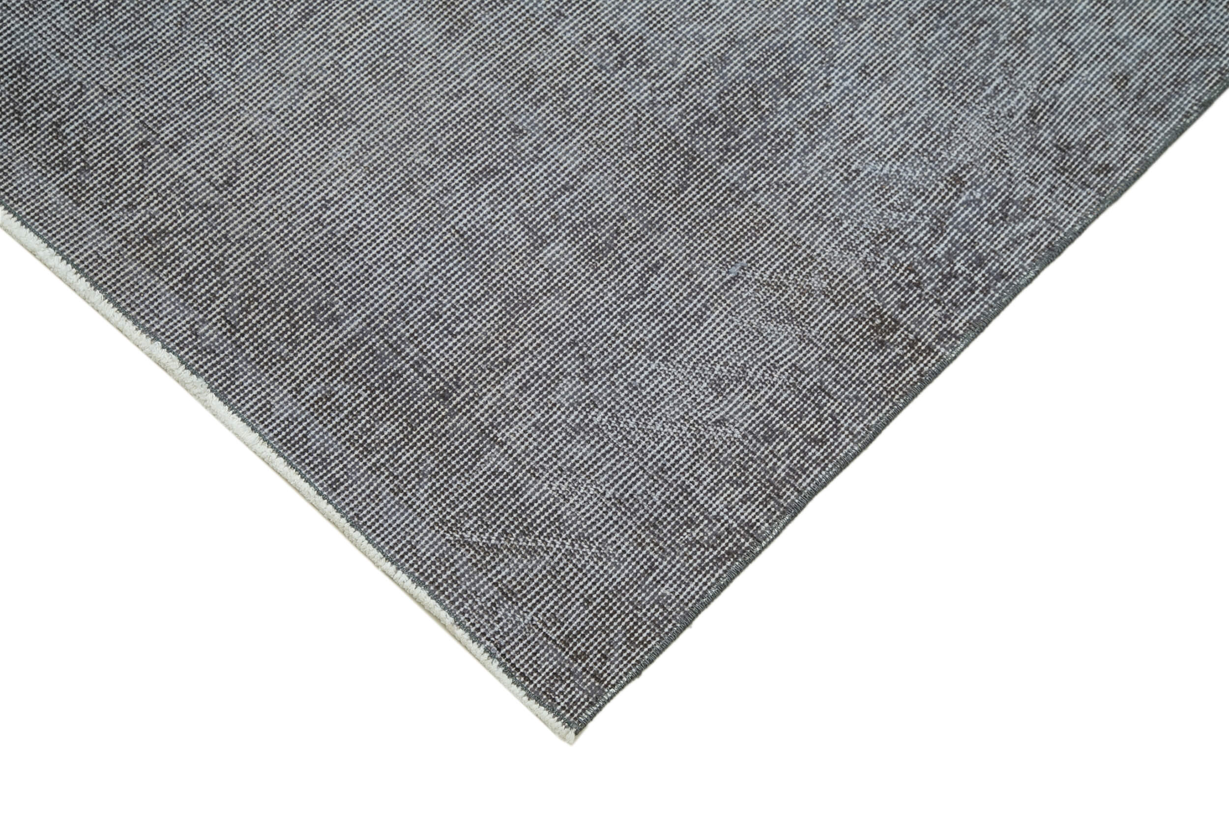 Vintage Wool Area Rug – Handmade Overdyed Grey Cotton Wool Rug 2'11''x11'11''