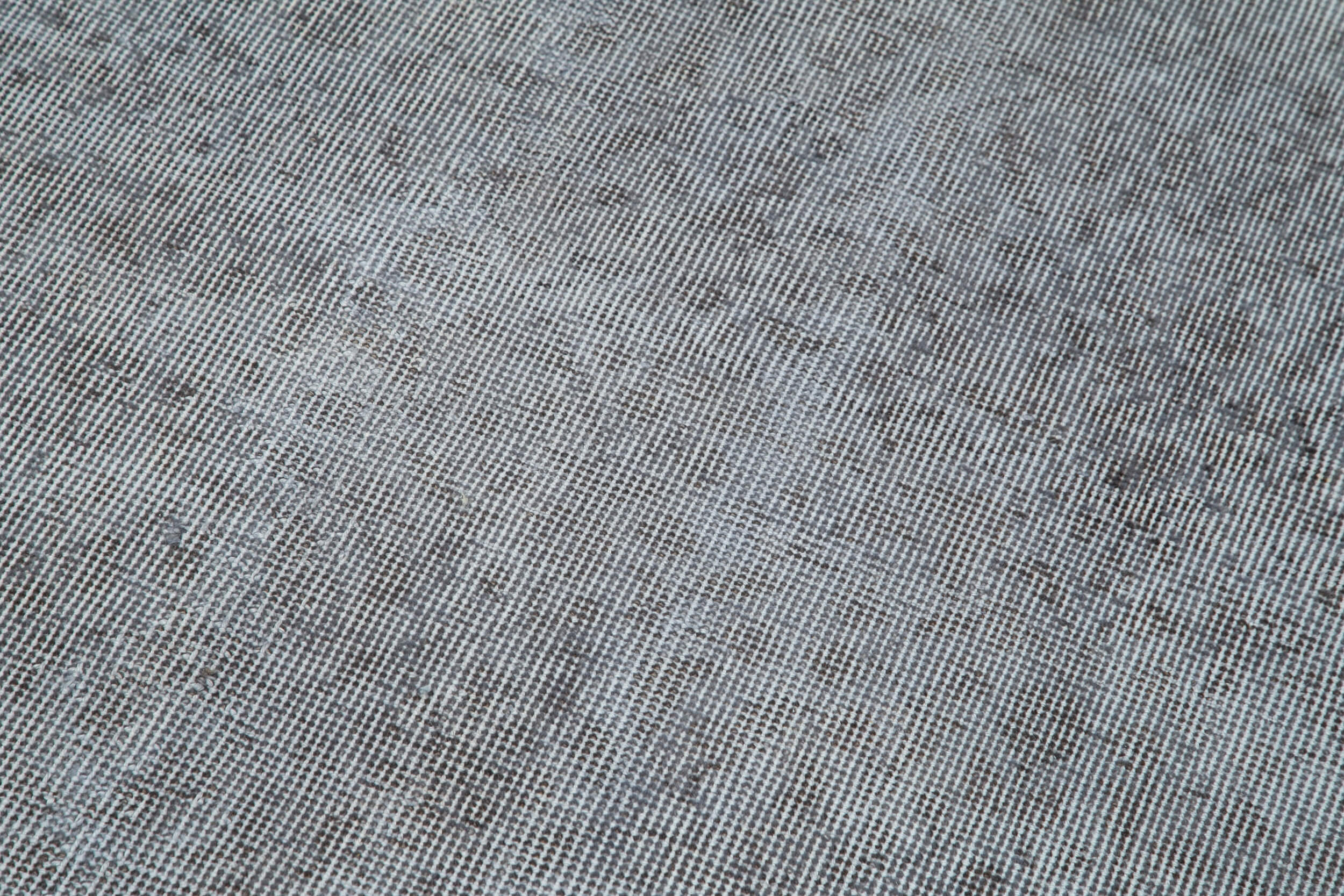 Vintage Wool Area Rug – Handmade Overdyed Grey Cotton Wool Rug 2'11''x11'11''