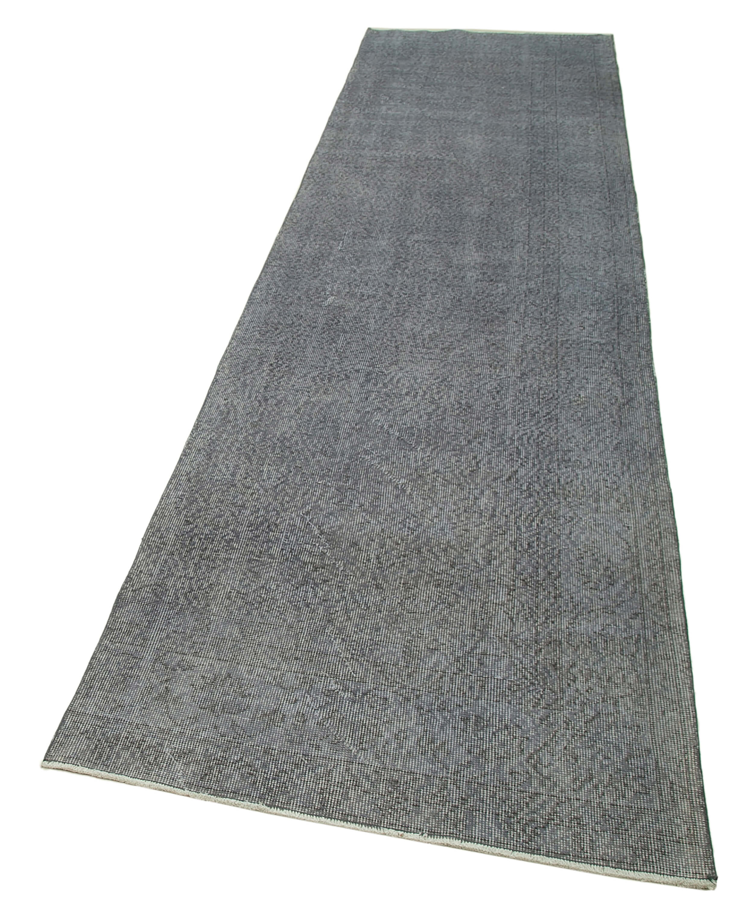 Handmade Vintage Area Rug – Overdyed Wool Rug | Durable Cotton Wool Carpet 3'3''x12'