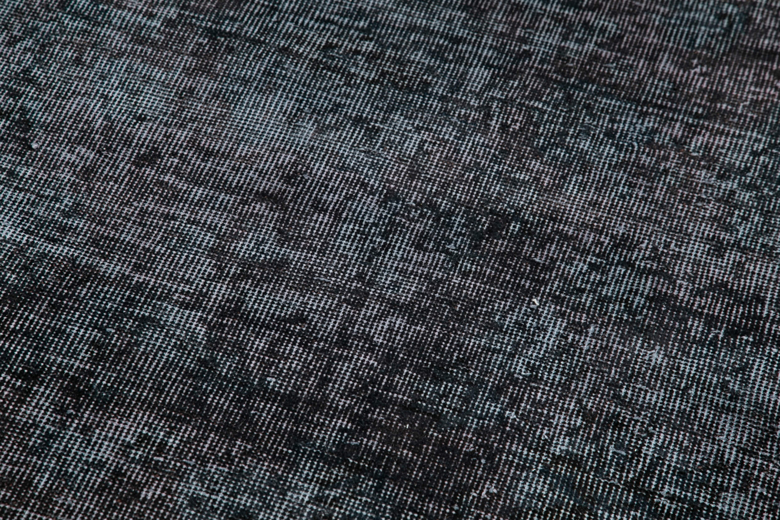 Vintage Handmade Area Rug - Overdyed Black Turkish Wool Cotton Carpet 3'1''x10'8''