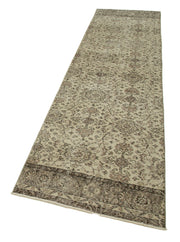 Handmade Vintage Area Rug – Overdyed Wool Rug | Turkish Hand Knotted Carpet 2'8''x10'