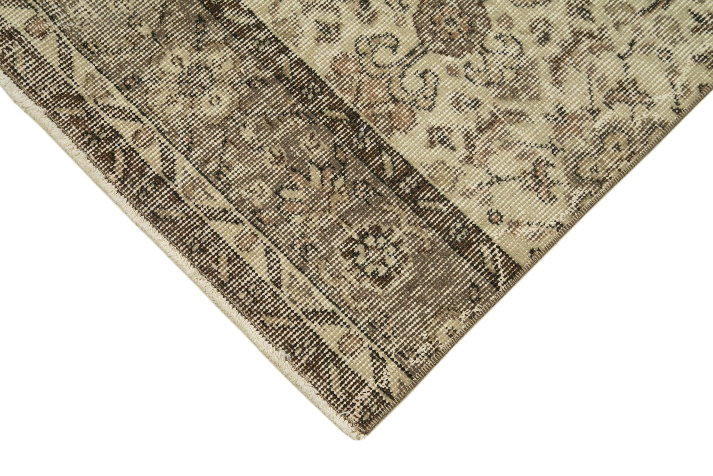 Handmade Vintage Area Rug – Overdyed Wool Rug | Turkish Hand Knotted Carpet 2'8''x10'