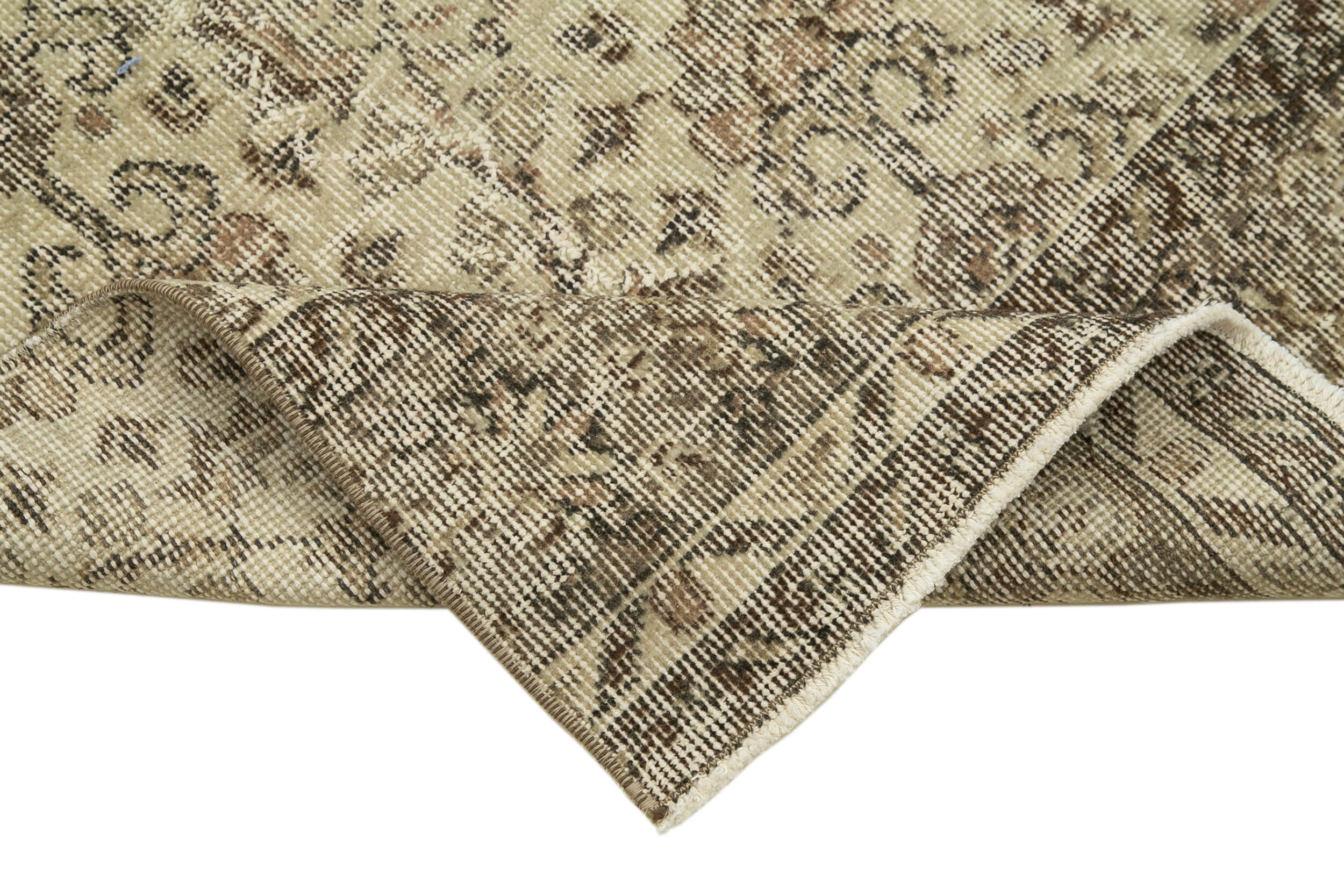 Handmade Vintage Area Rug – Overdyed Wool Rug | Turkish Hand Knotted Carpet 2'8''x10'