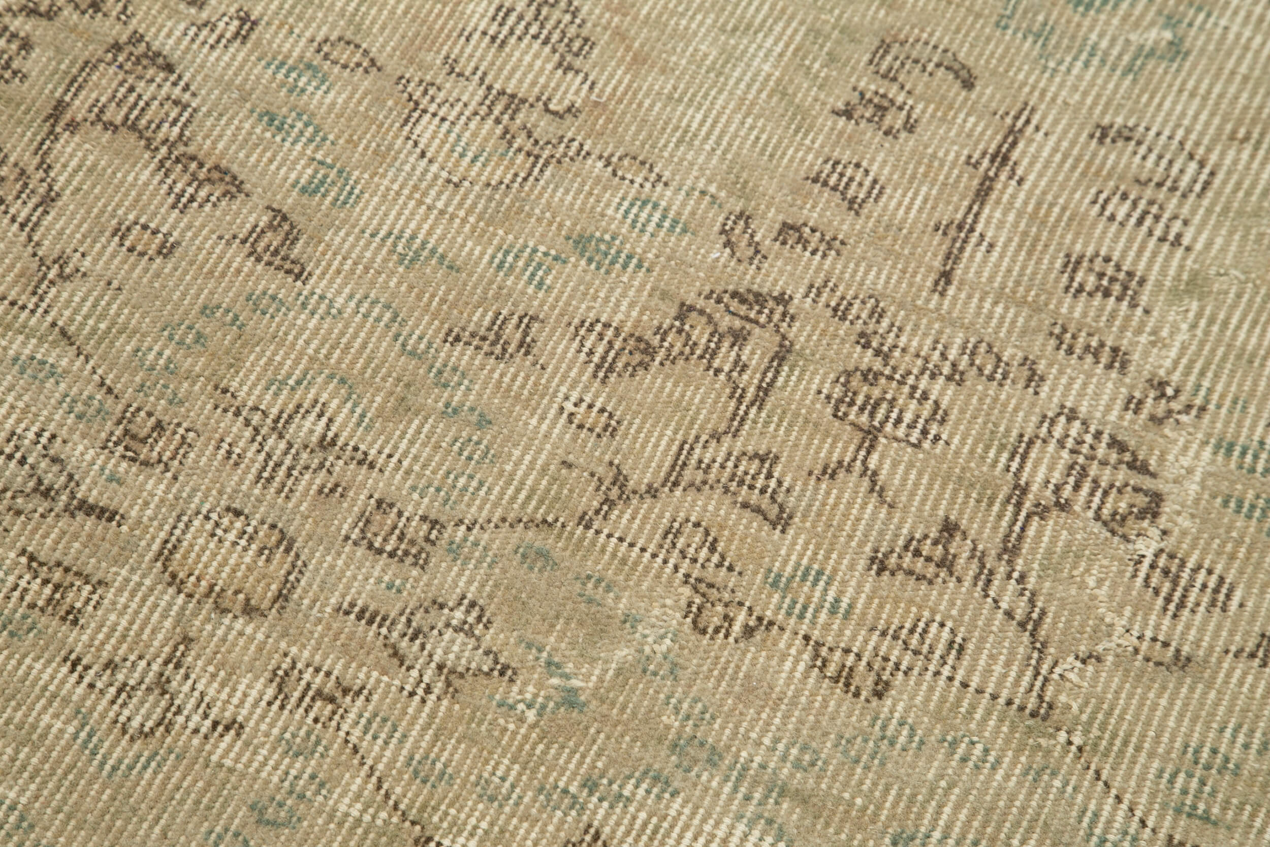 Handmade Area Rug – Overdyed Vintage Cotton Wool Turkish Hand Knotted Carpet 2'8''x10'5''