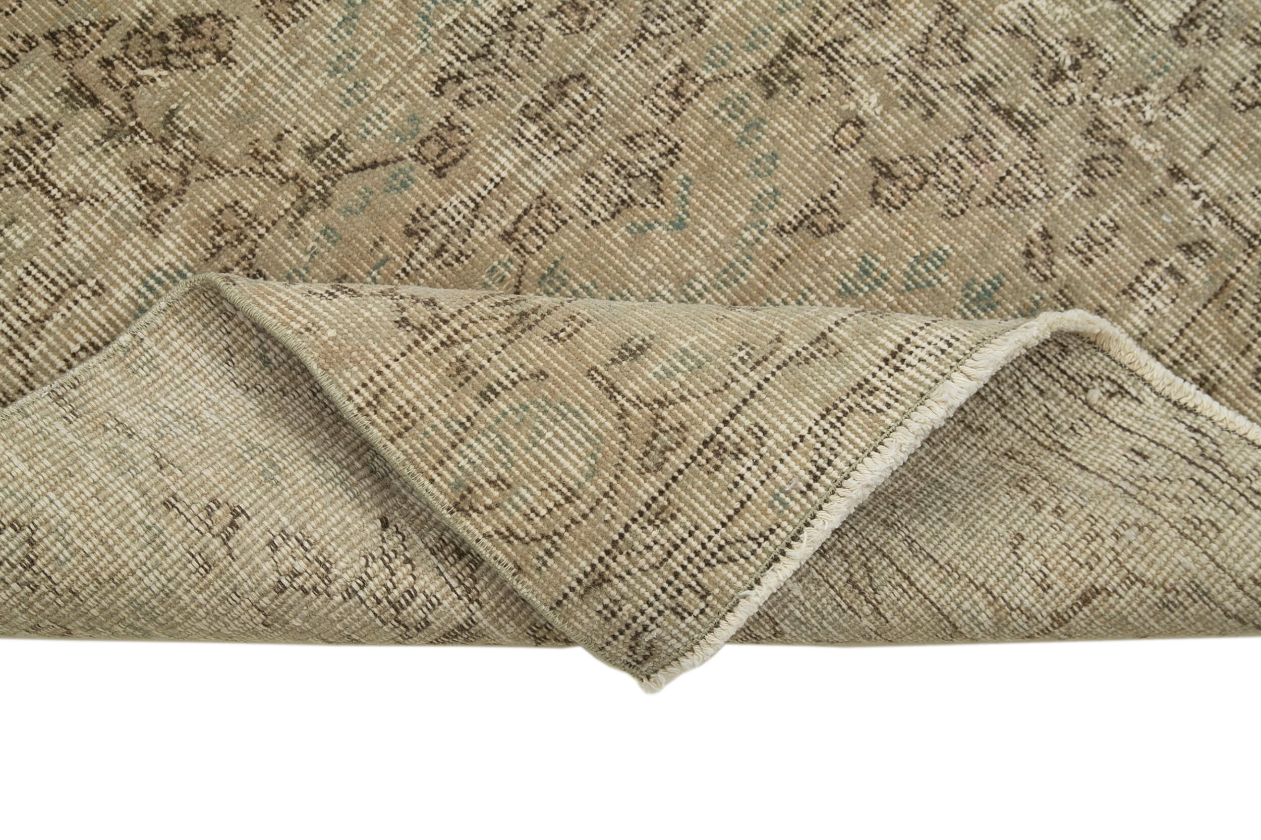 Handmade Area Rug – Overdyed Vintage Cotton Wool Turkish Hand Knotted Carpet 2'8''x10'5''