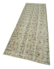 Handmade Vintage Area Rug – Overdyed Cotton Wool Rug, Beige 2'10'' x 9'6''