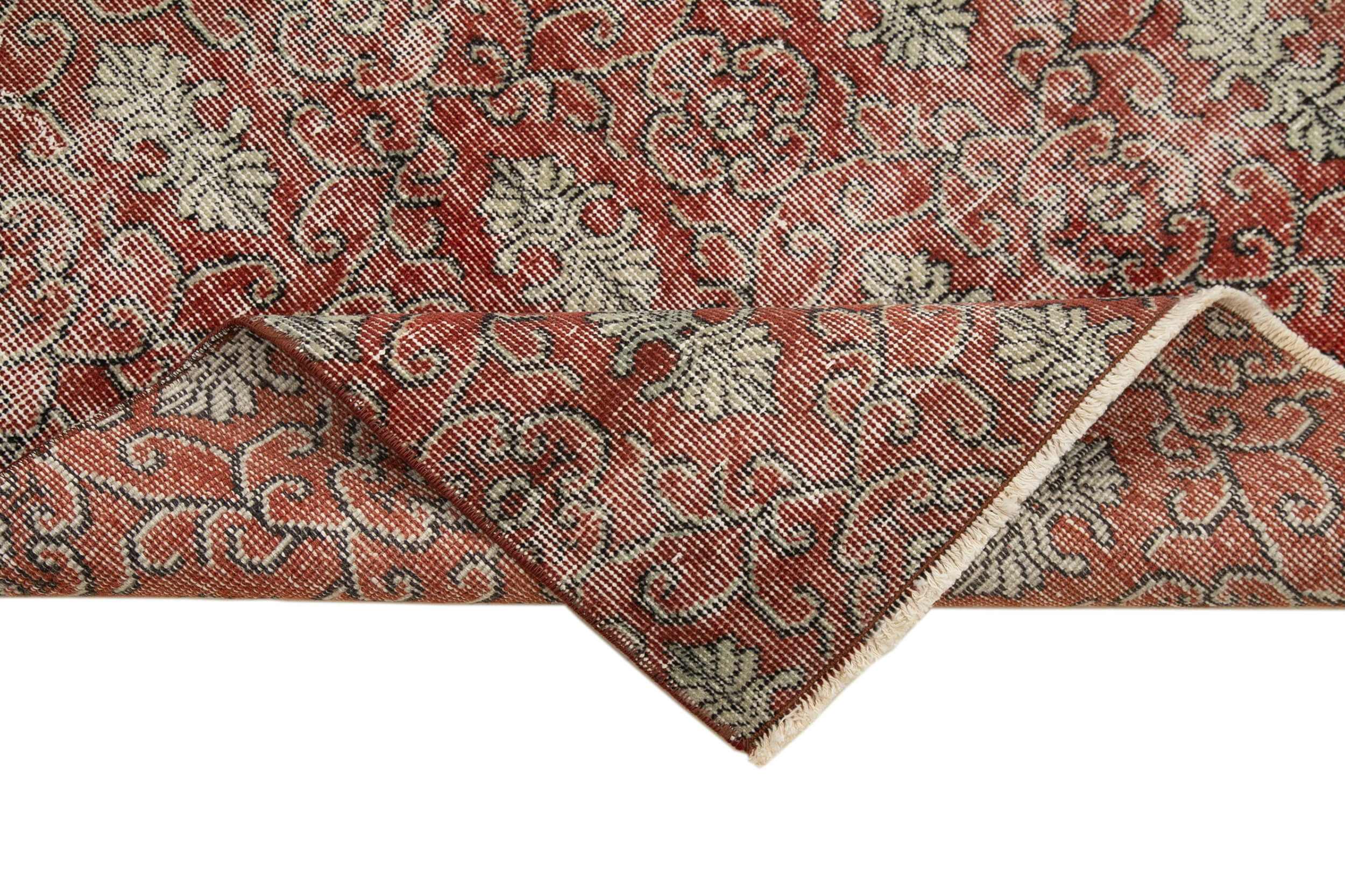 Handmade Vintage Area Rug – Overdyed Wool Rug, Red Vintage Carpet 2'11''x9'9''