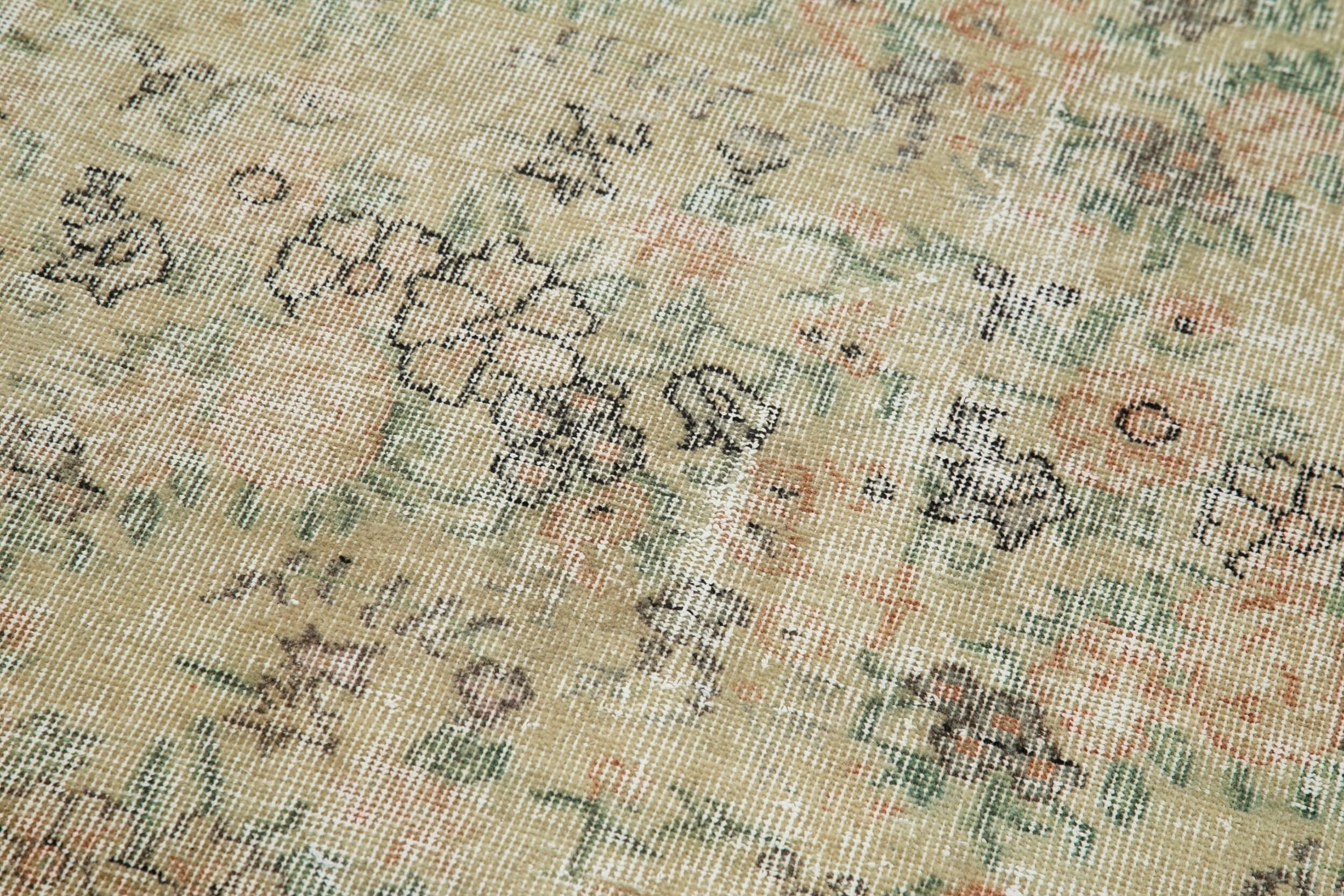 Handmade Area Rug – Overdyed Wool Rug 3'0'' x 9'9'' | Vintage Cotton & Soft Natural Fibers