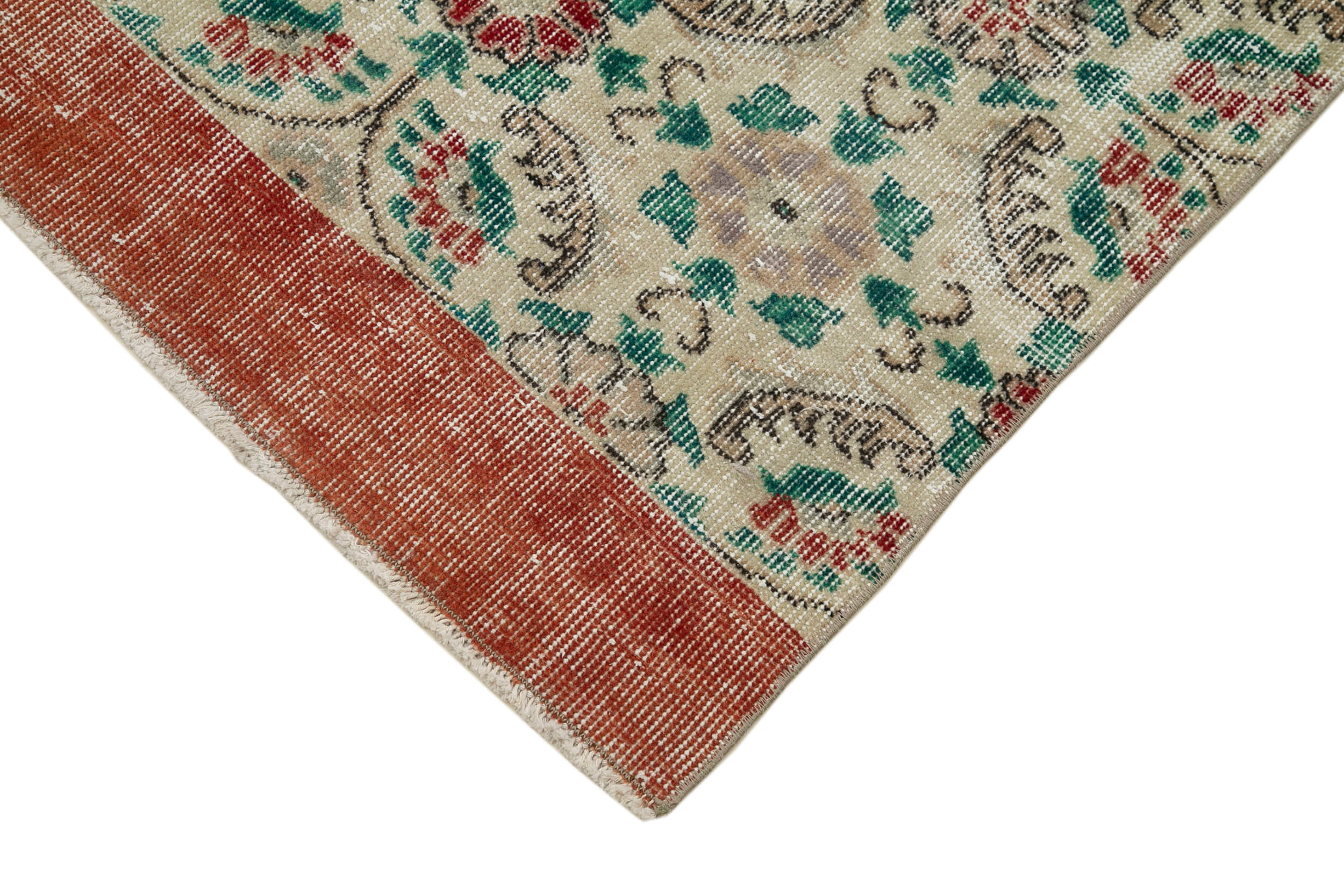 Handmade Vintage Area Rug – Overdyed Wool Rug | Cotton Wool Carpet 2'10''x10'2''