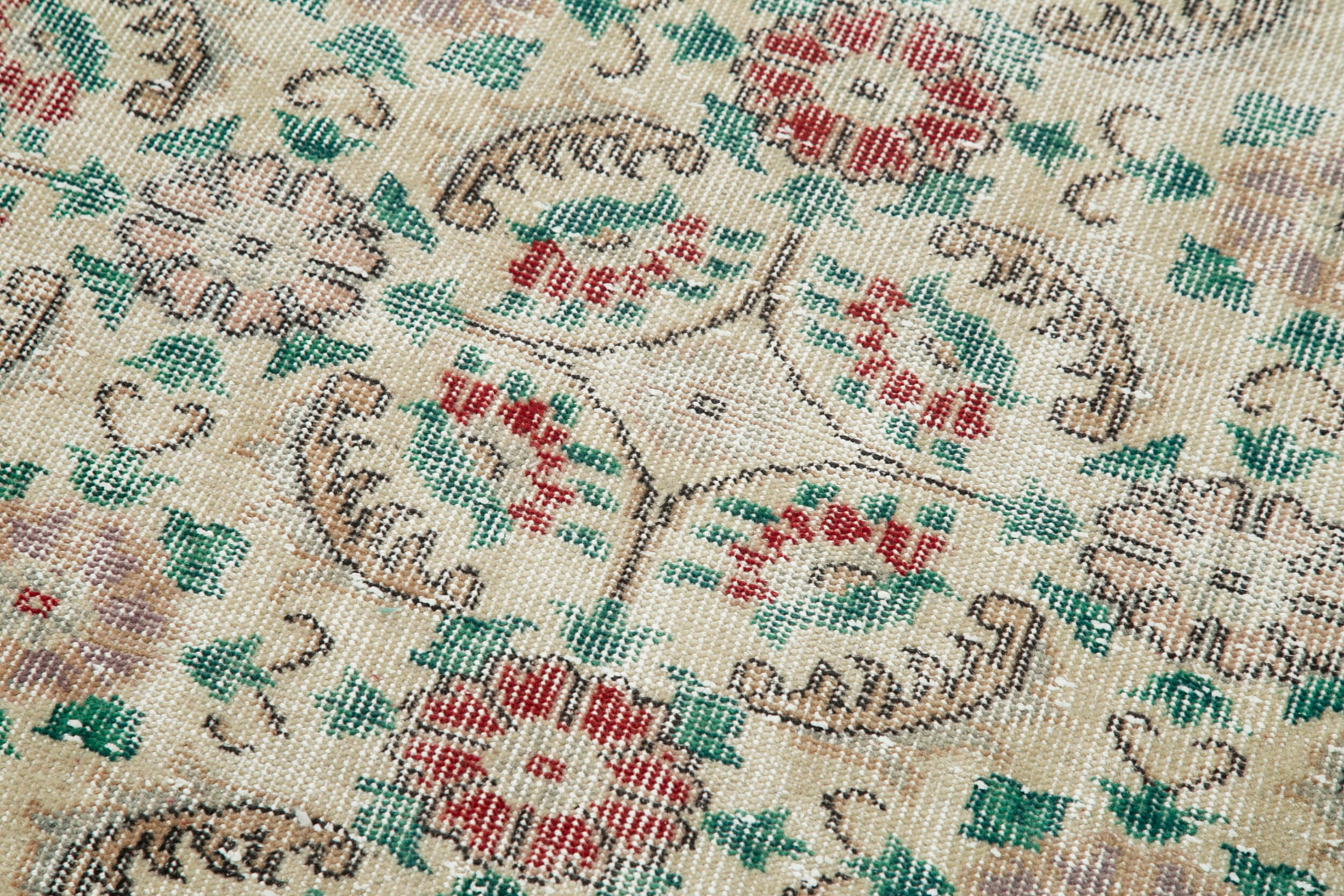 Handmade Vintage Area Rug – Overdyed Wool Rug | Cotton Wool Carpet 2'10''x10'2''