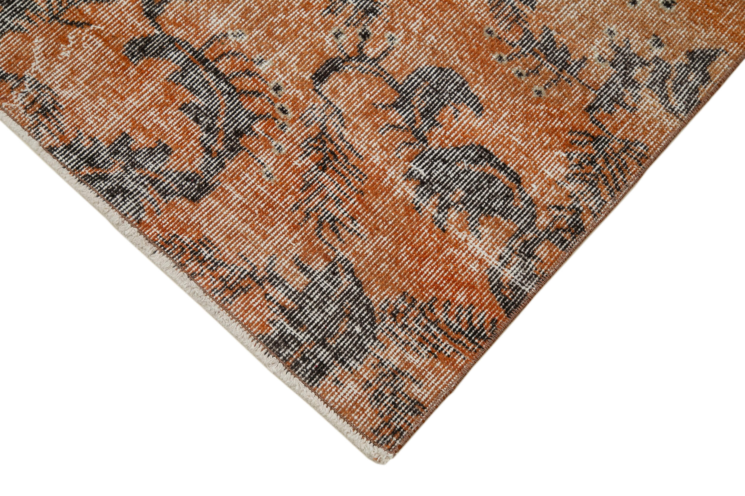 Vintage Cotton Wool Rug – Handmade Overdyed Vintage Carpet 2'9''x9'4'' by Agacan