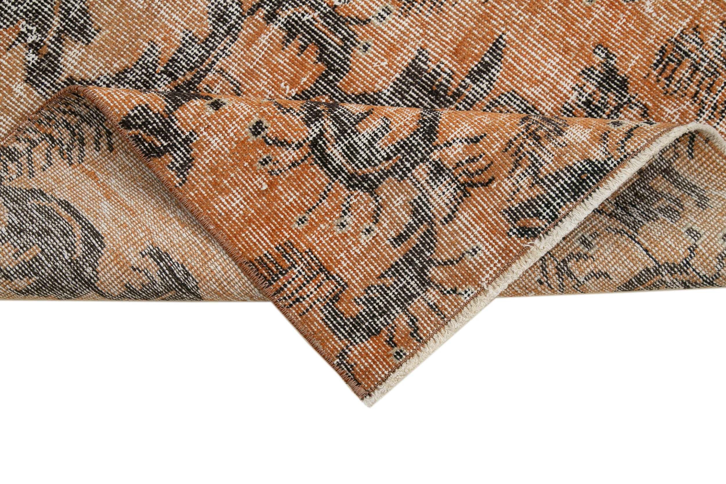 Vintage Cotton Wool Rug – Handmade Overdyed Vintage Carpet 2'9''x9'4'' by Agacan