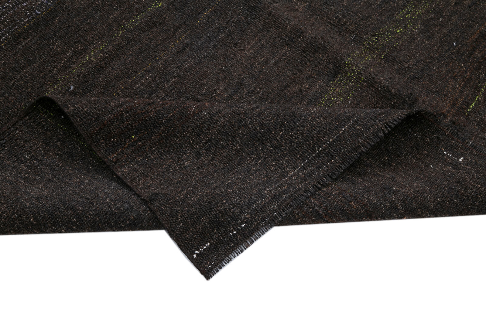 Handmade Kilim Rug - Striped Area Rug with Goat Hair Carpet & Durable Cotton Backing 5'3'' x 9'3''