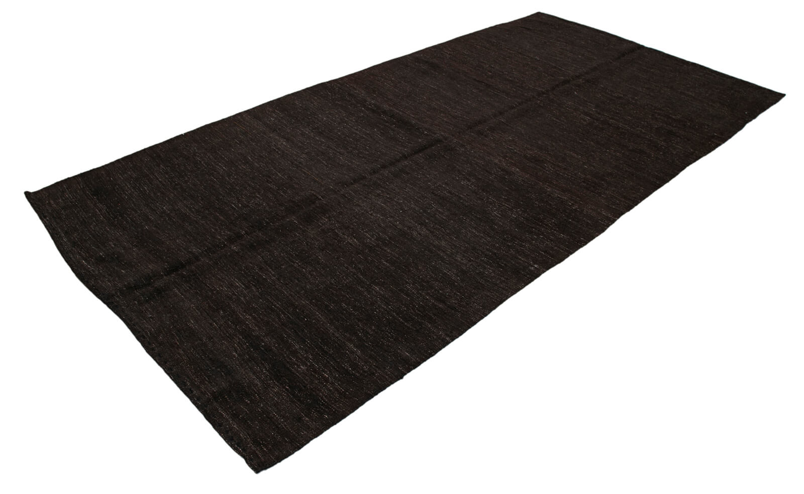 Handmade Striped Kilim Rug – Brown Goat Hair & Turkish Wool Carpet 5'4''x10'10''