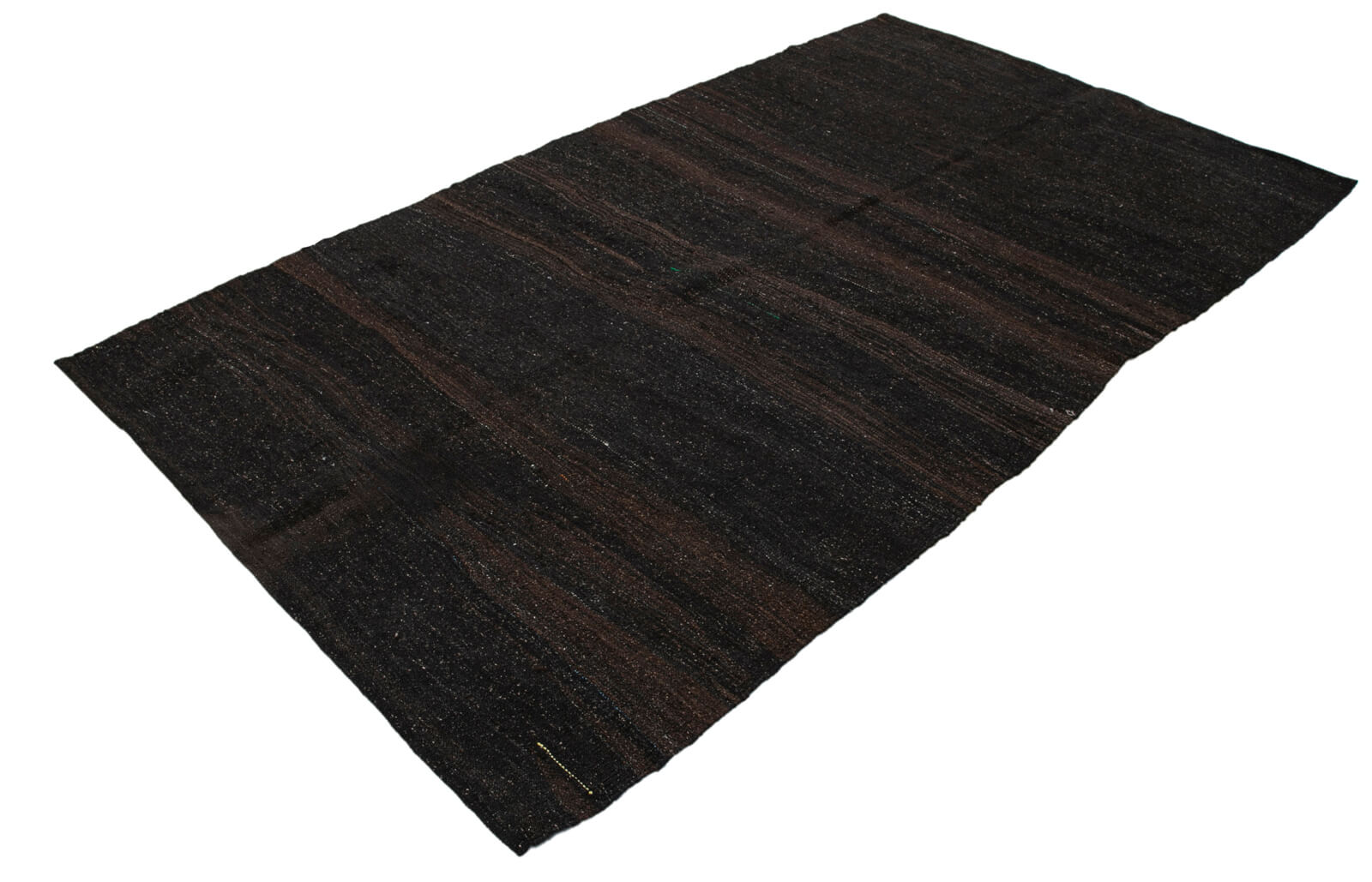 Handmade Striped Kilim Rug – Brown Goat Hair 5x9 Foot Flat Weave Area Rug