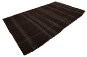 Handmade Striped Kilim Rug - Brown Striped Goat Hair Carpet 5'8''x10'3''