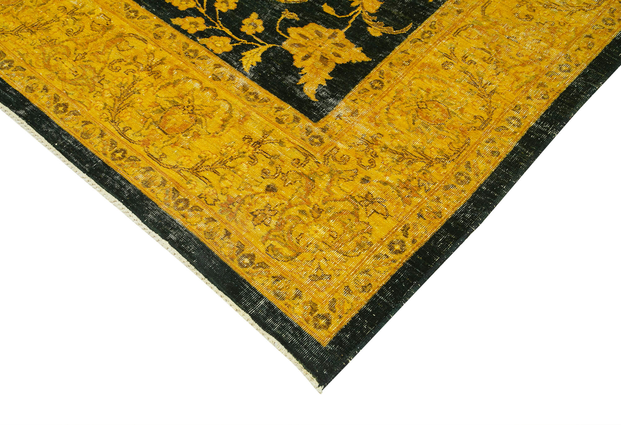 Handmade Wool Area Rug – Tebriz Classic Yellow Cotton Wool Carpet 9'5''x11'5''