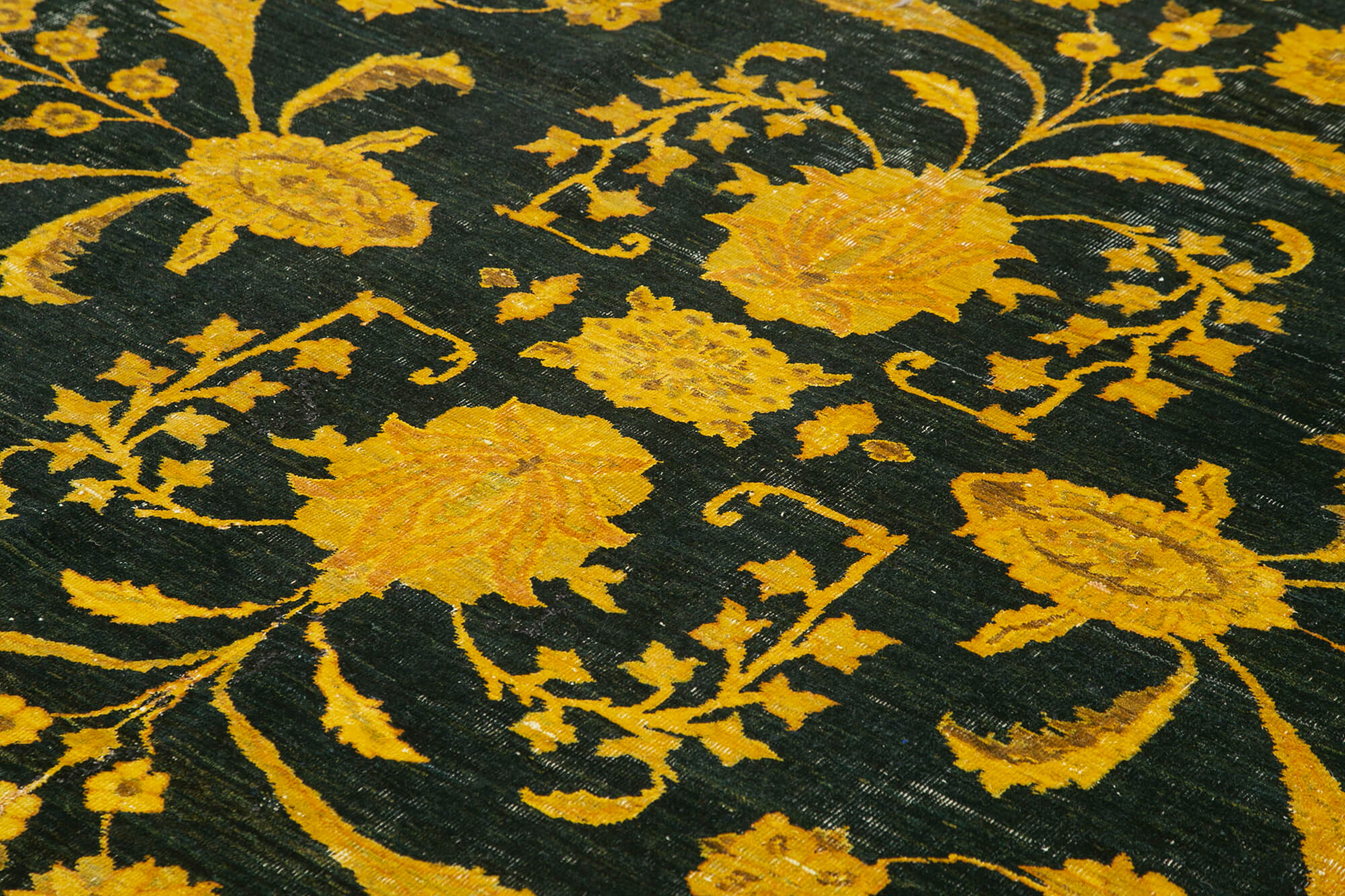 Handmade Wool Area Rug – Tebriz Classic Yellow Cotton Wool Carpet 9'5''x11'5''