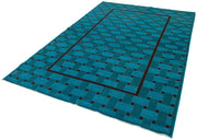 Handmade Wool Area Rug – Tebriz Classic Turquoise 5x9 Feet Cotton Wool Carpet