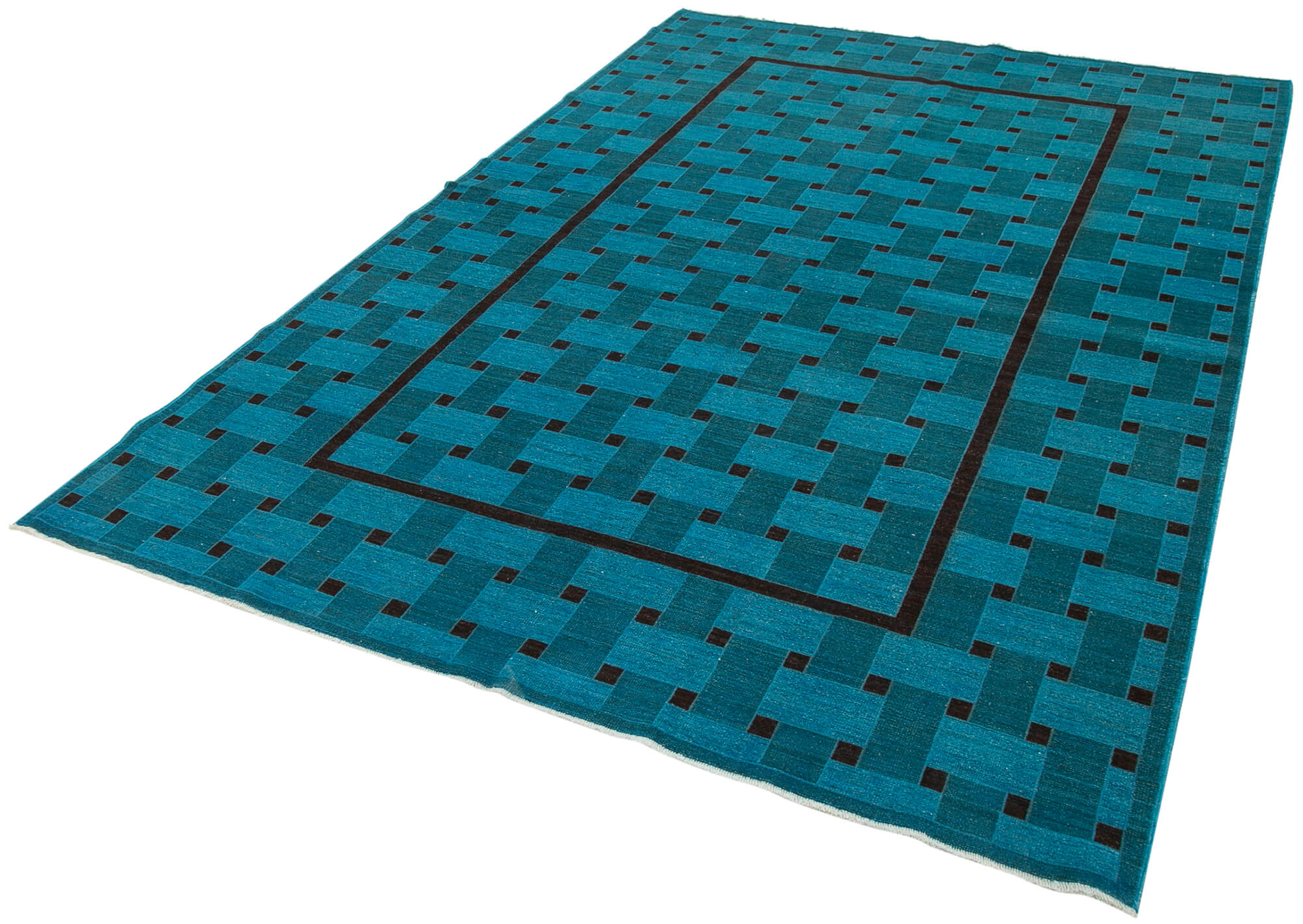 Handmade Wool Area Rug – Tebriz Classic Turquoise 5x9 Feet Cotton Wool Carpet