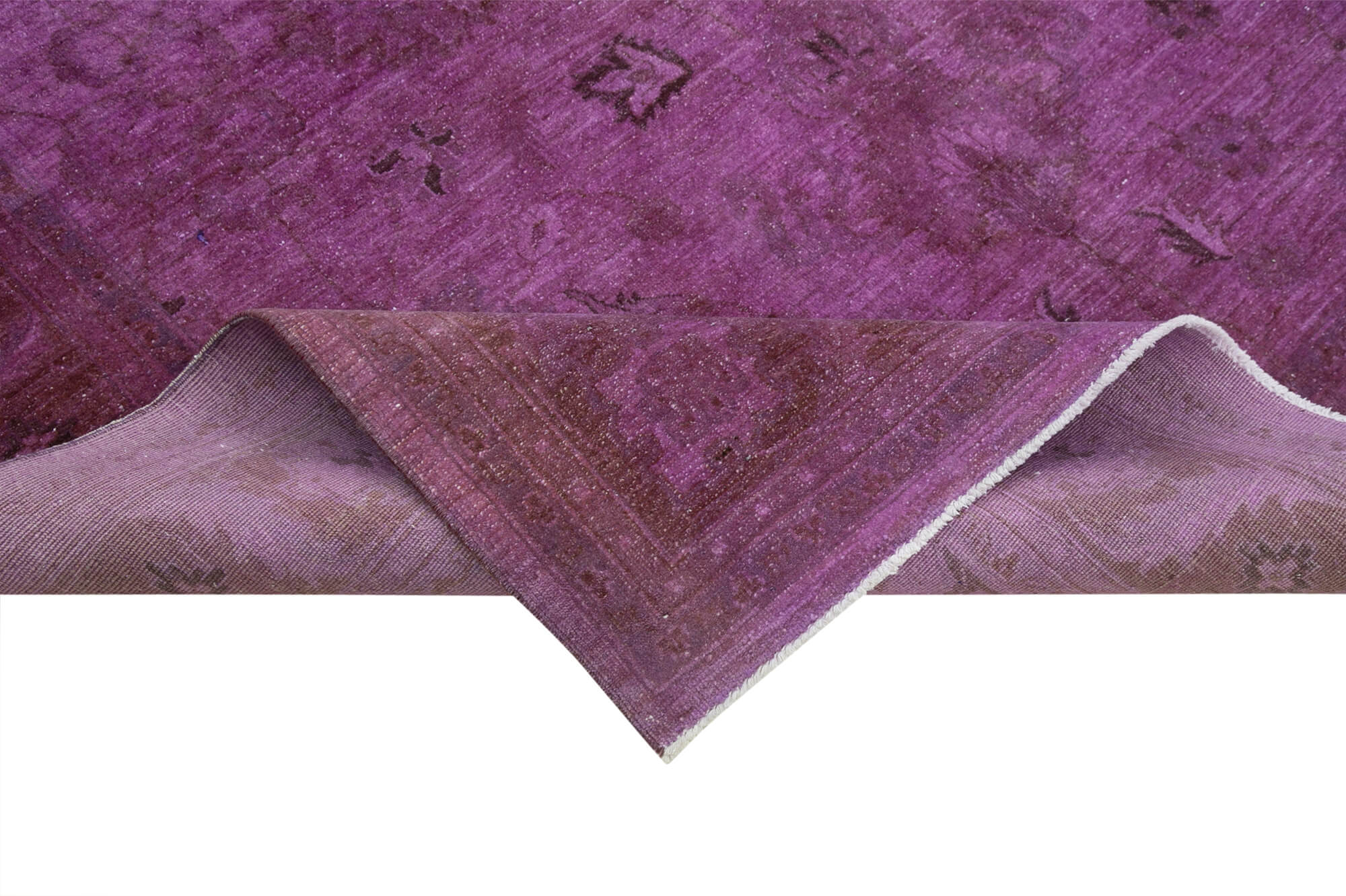 Tebriz Purple Classic Cotton Wool Handmade Area Rug 8'0'' x 6'4''