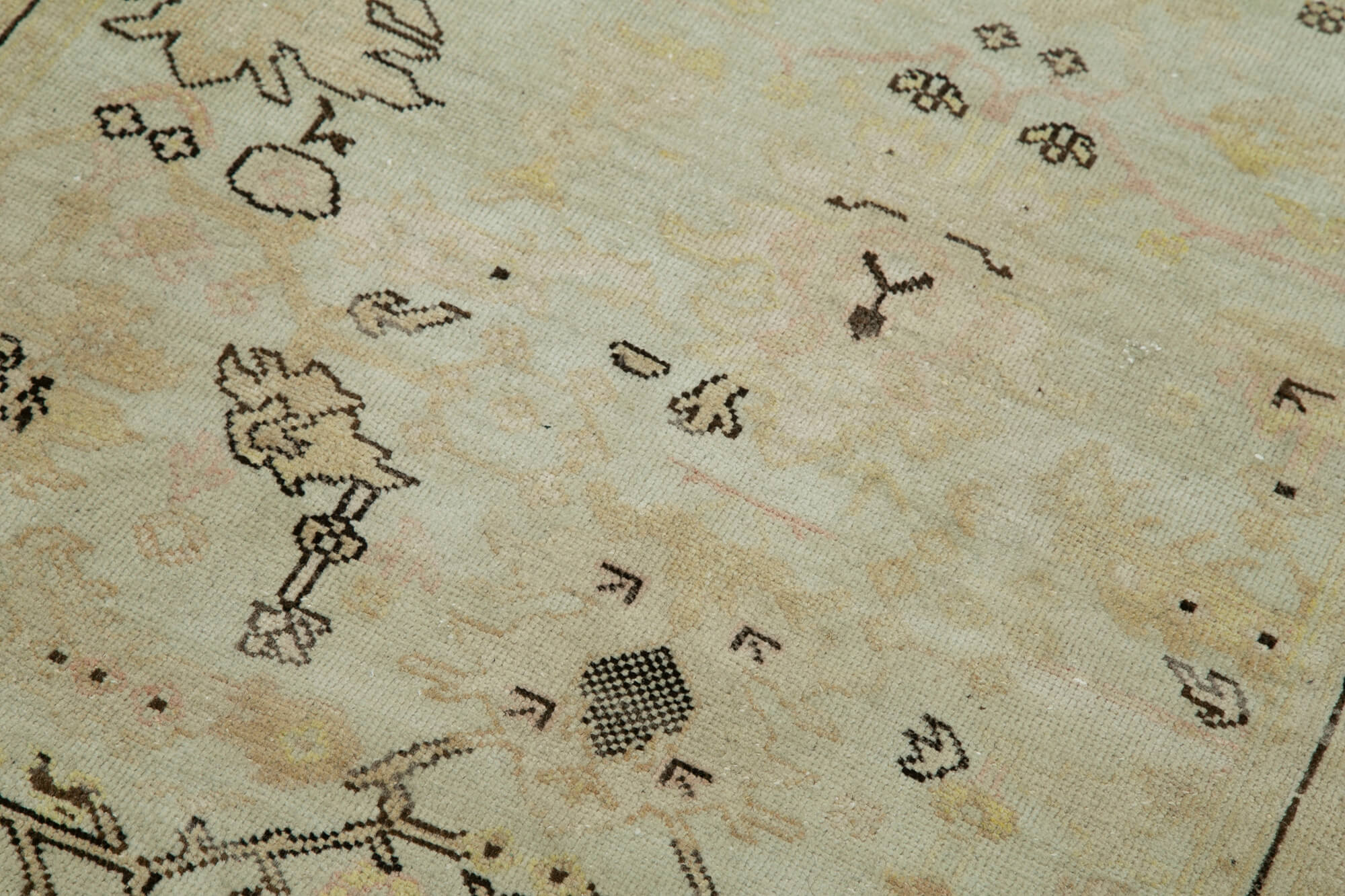 Handmade Wool Area Rug - Tebriz Classic Beige Cotton Wool Carpet 2'11''x11'10''