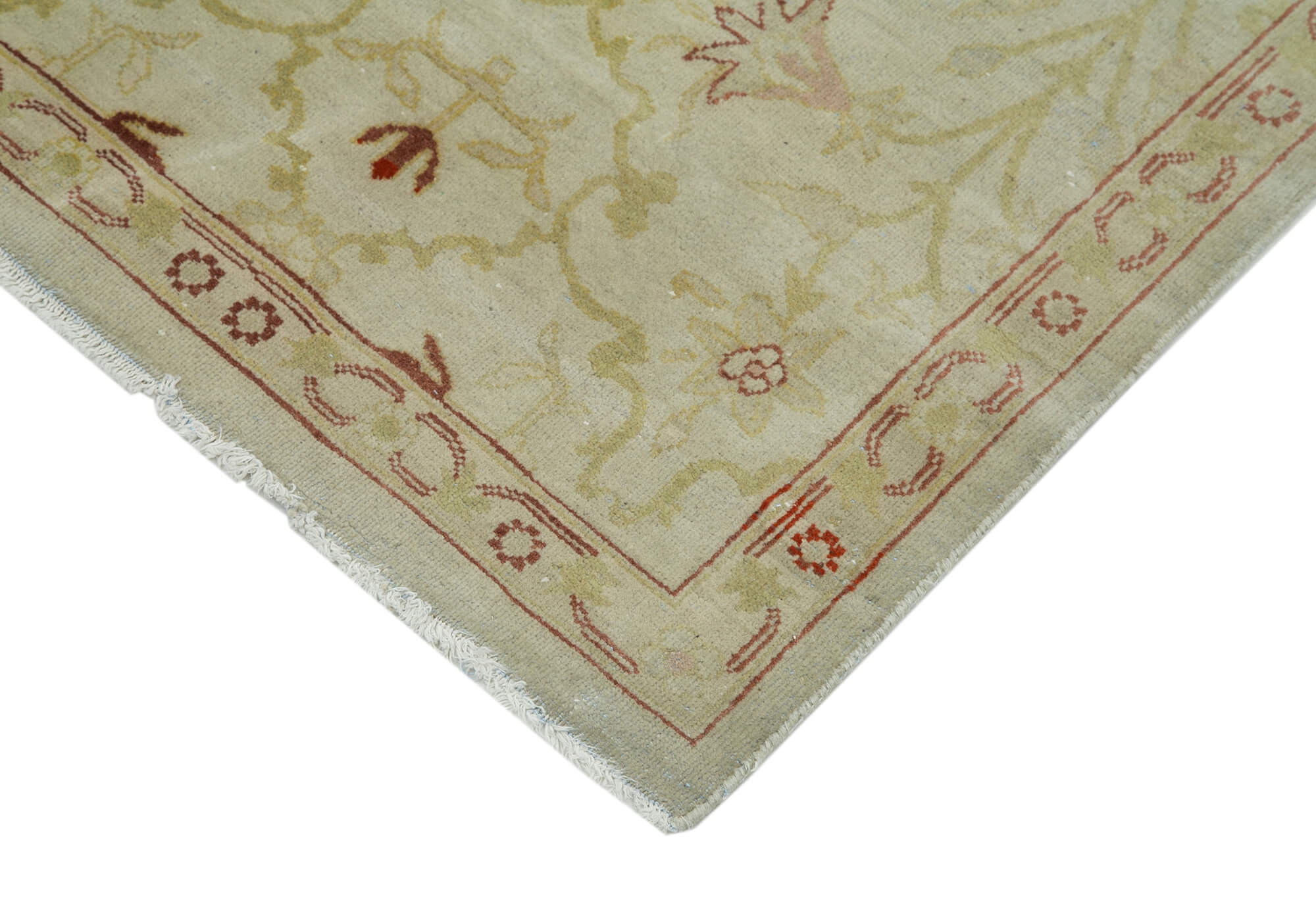 Handmade Wool Area Rug – Classic Beige Cotton Wool Rug 2'7'' x 10'9'' Durable Turkish Carpet